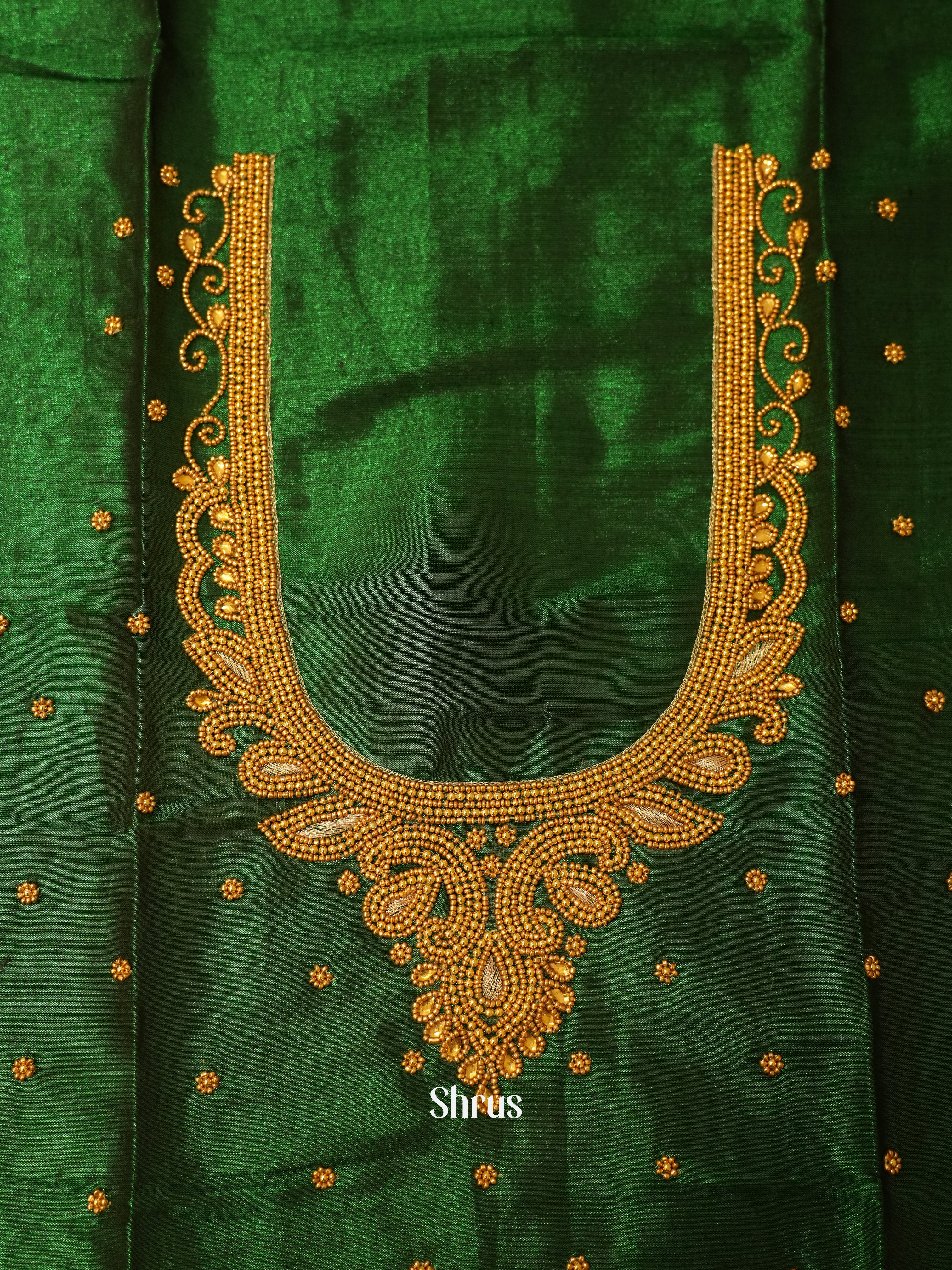 Green - Aari Blouse - Shop on ShrusEternity.com