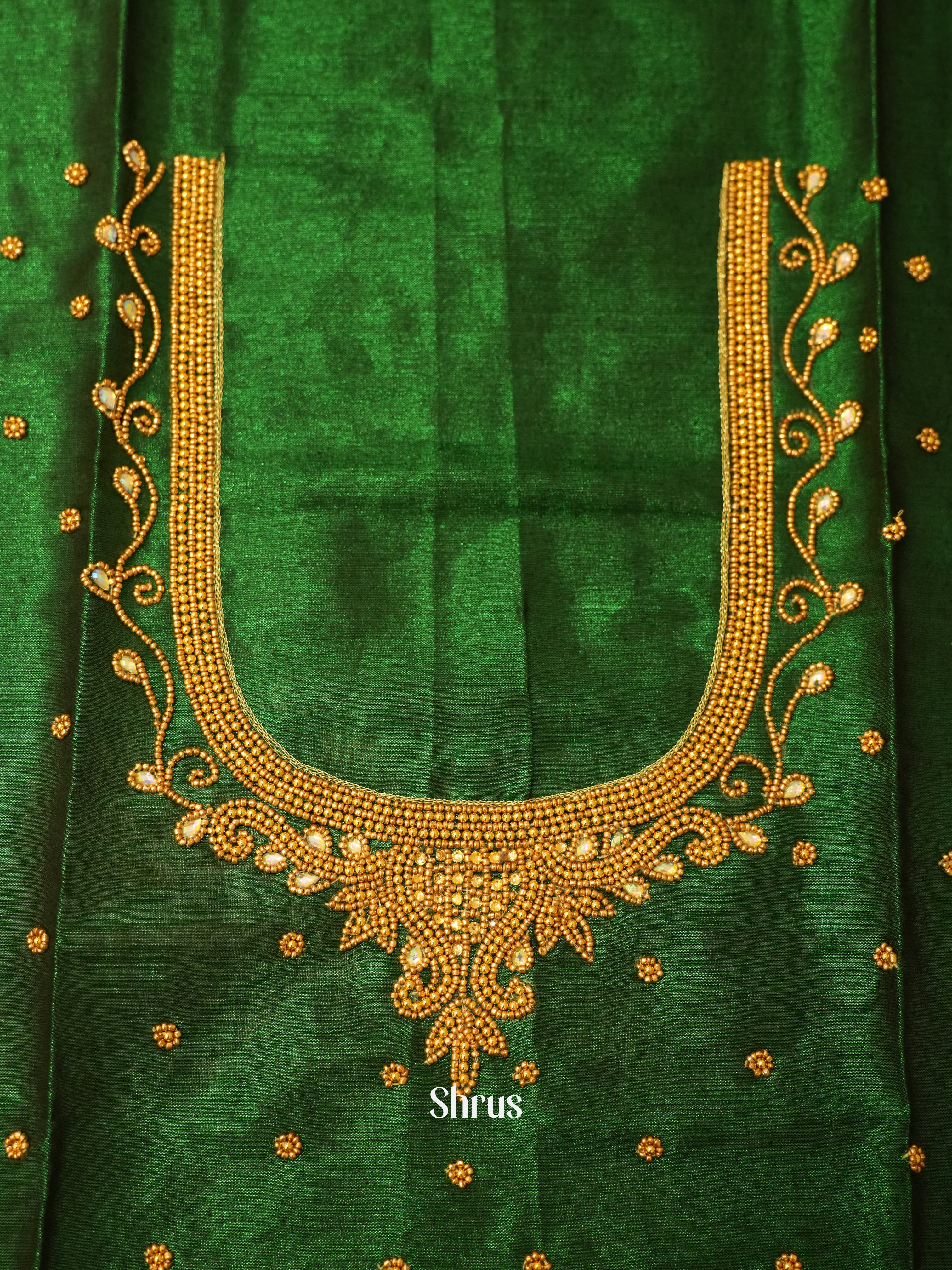 Green - Aari Blouse - Shop on ShrusEternity.com