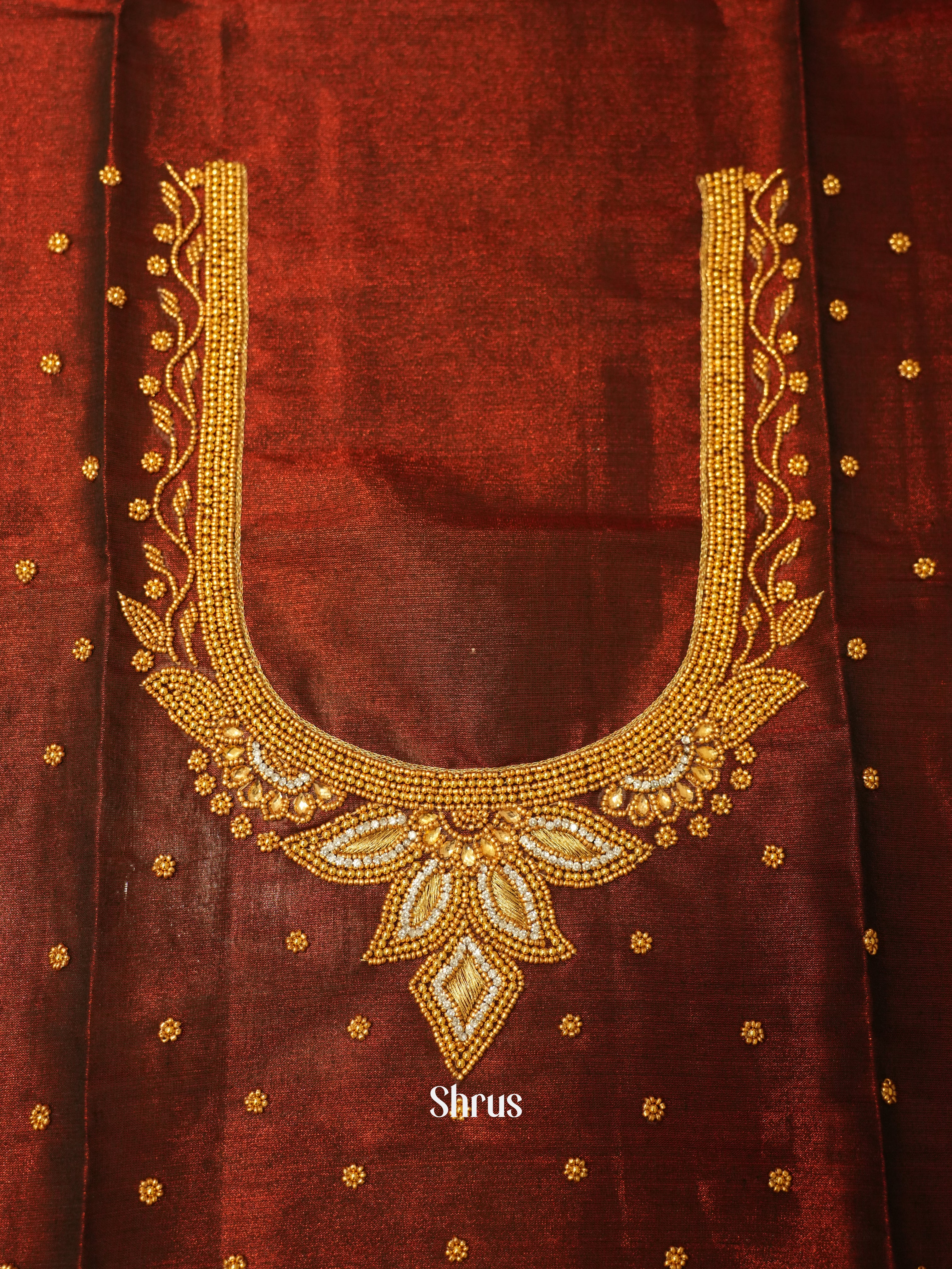 Maroon - Aari Blouse - Shop on ShrusEternity.com