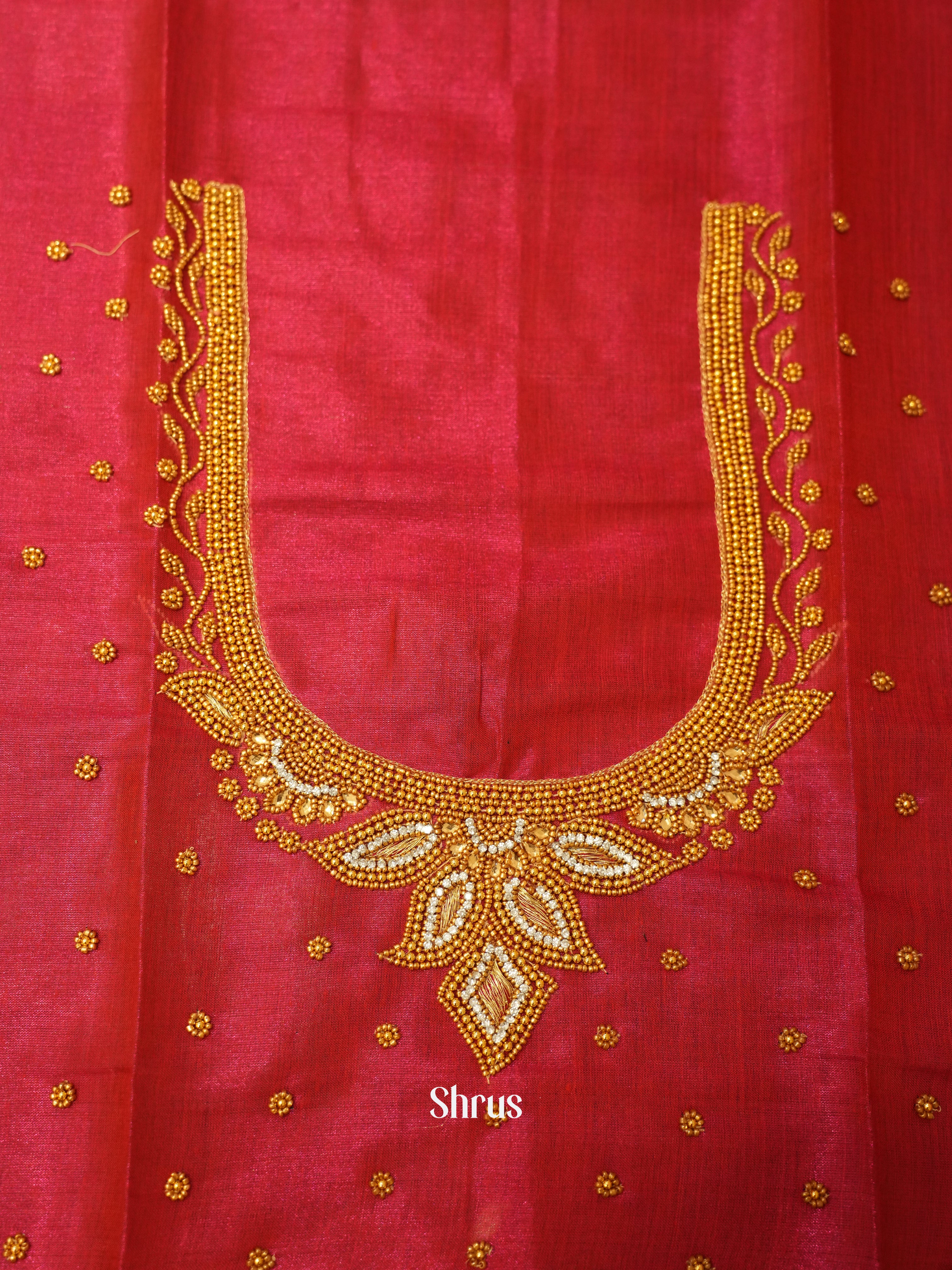 Reddish Pink - Aari Blouse - Shop on ShrusEternity.com