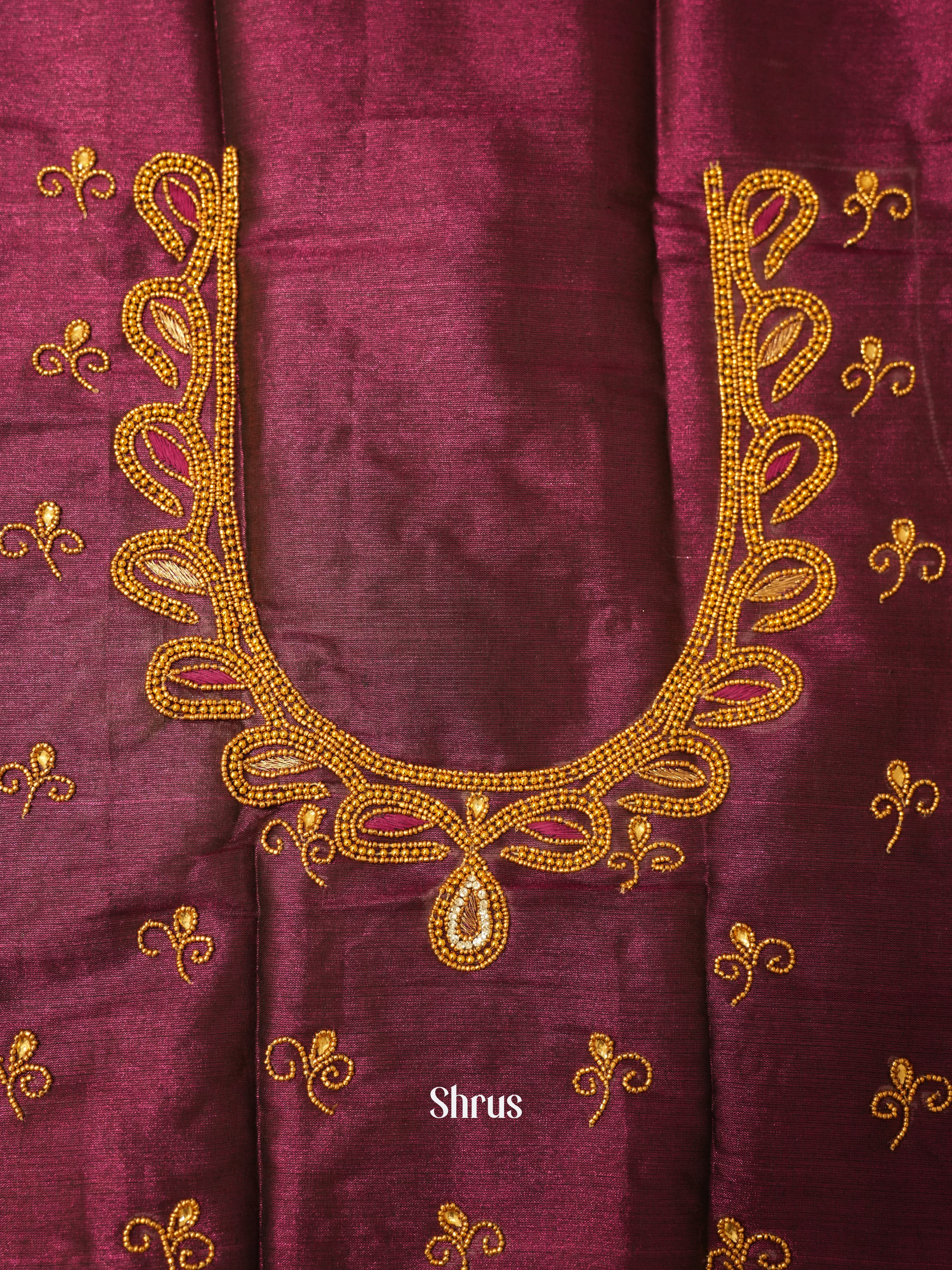 Purple - Aari Blouse - Shop on ShrusEternity.com