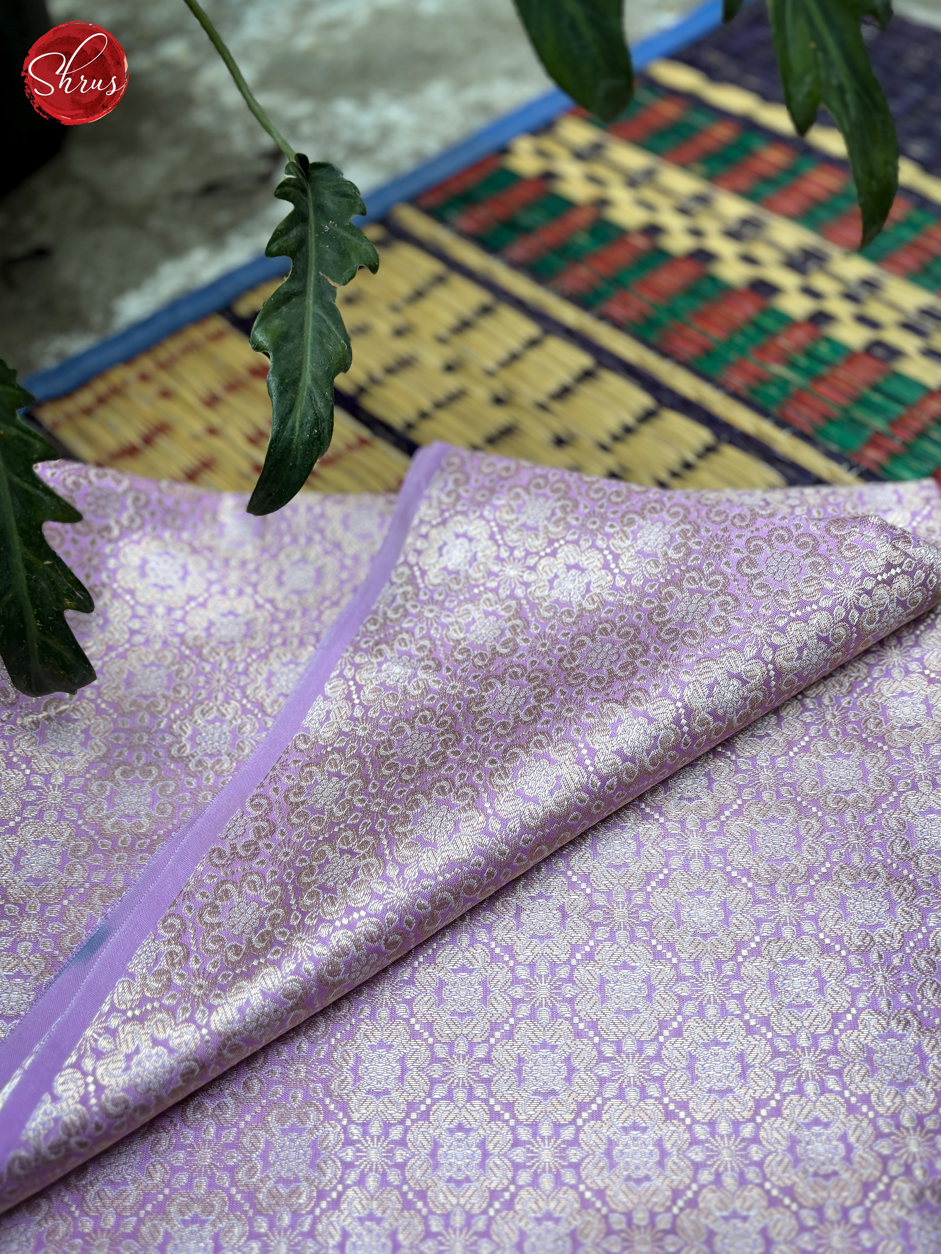 Purple - Semi Banarasi Blouse Material - Shop on ShrusEternity.com