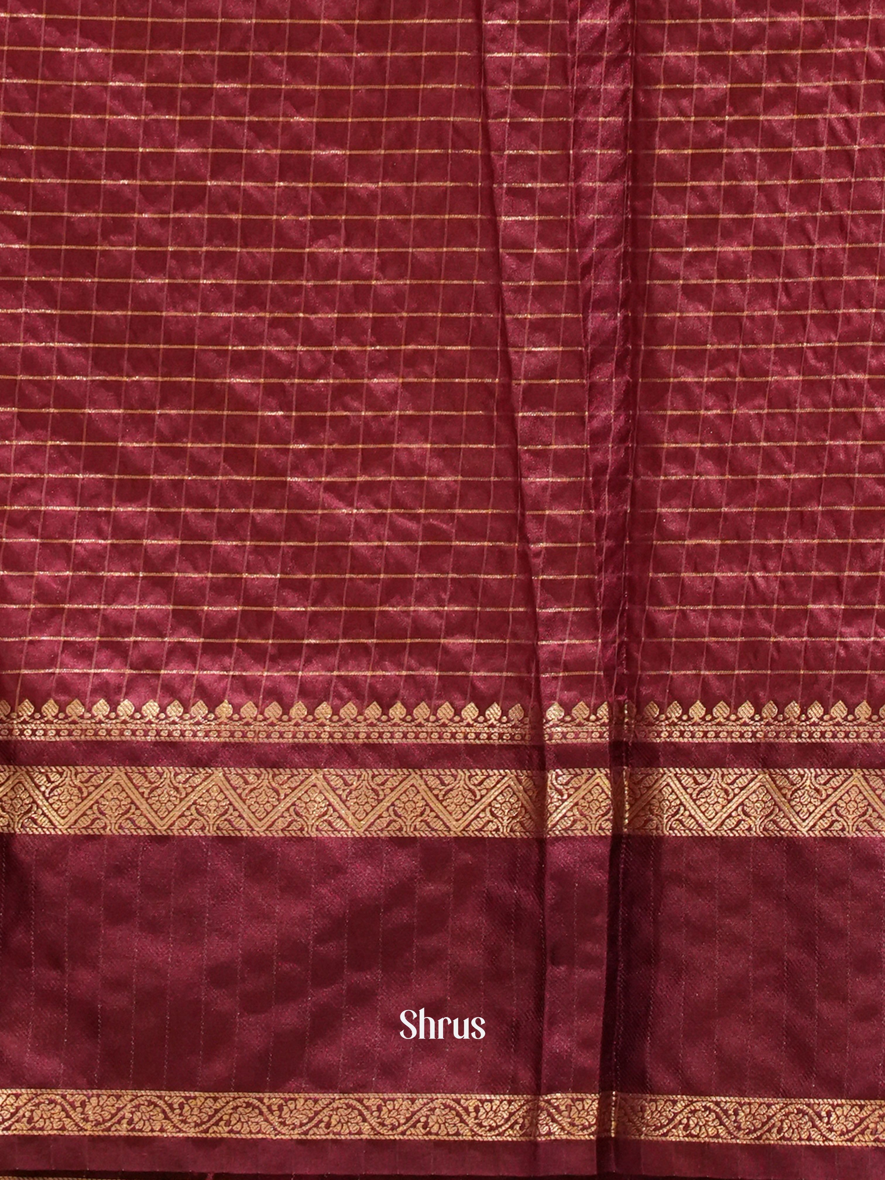 Pink & Wine -Semi Dupion Saree