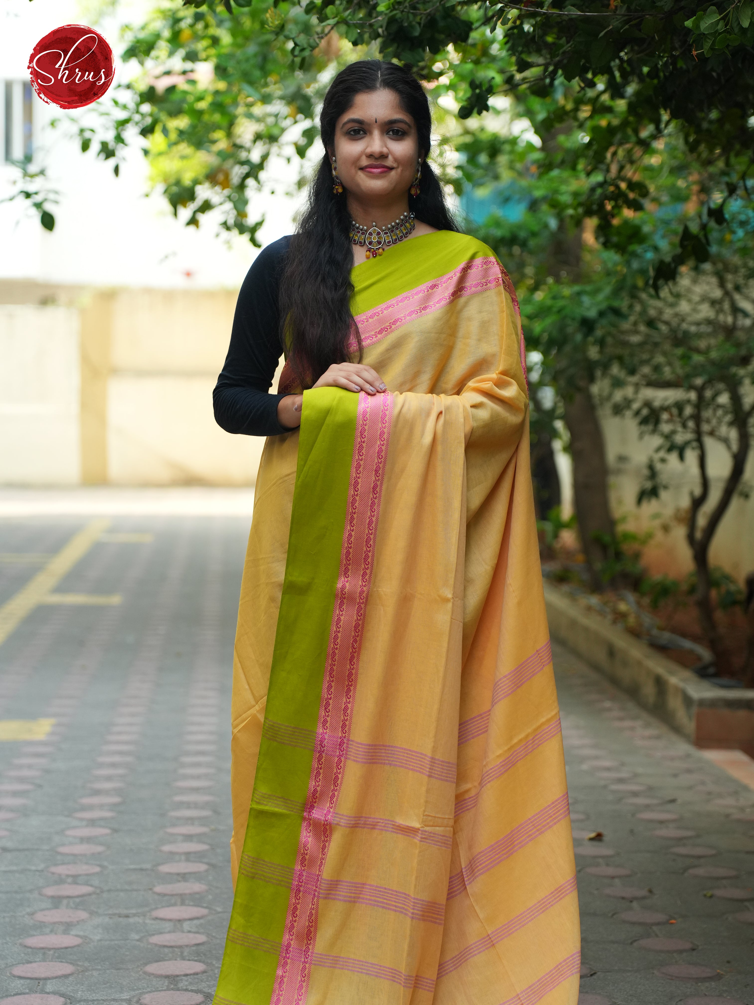 Sandal & Green - Bengal cotton Saree - Shop on ShrusEternity.com