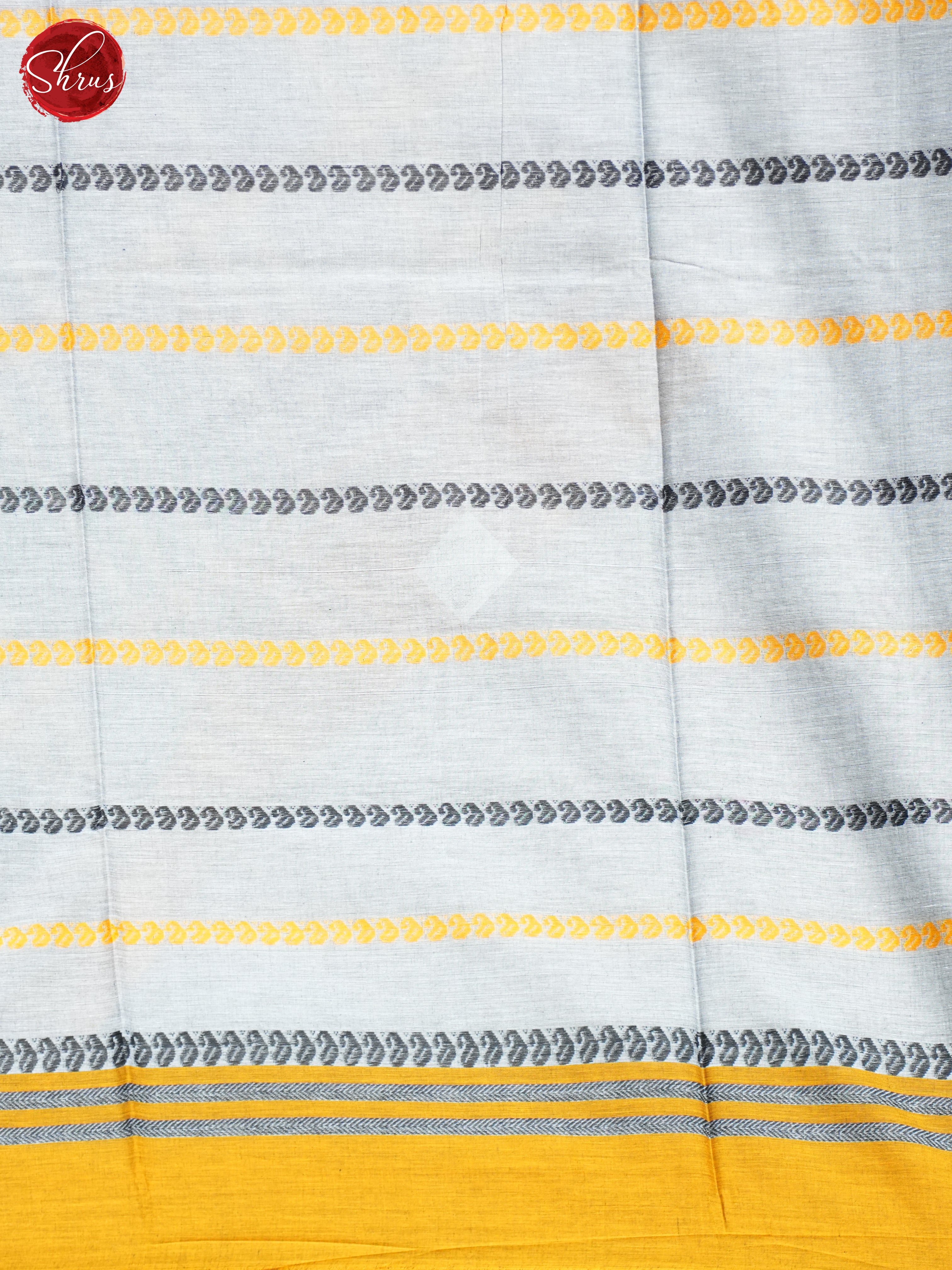 White & Yellow - Mercerized Cotton Saree - Shop on ShrusEternity.com