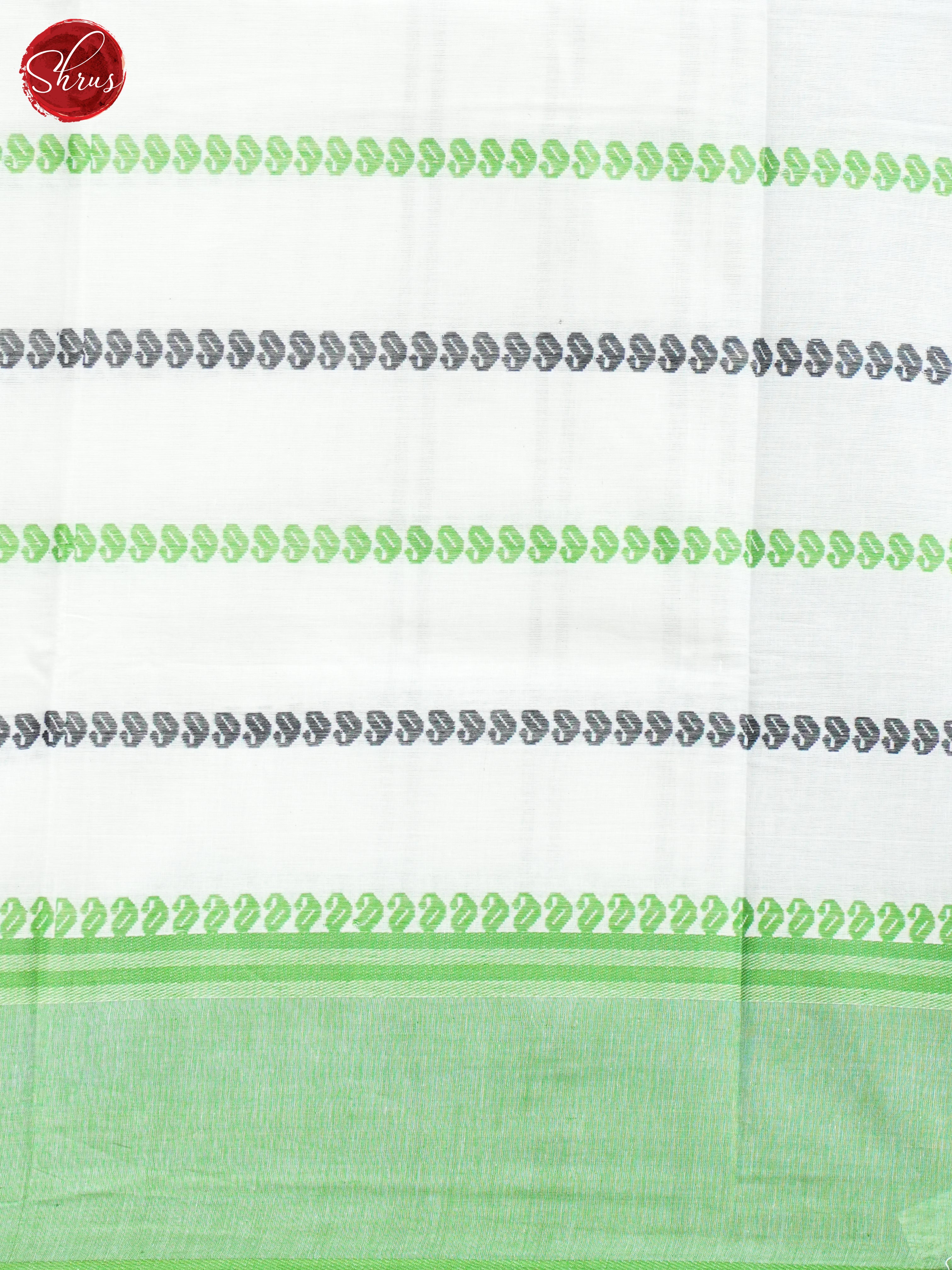 White & Green - Mercerized Cotton Saree - Shop on ShrusEternity.com
