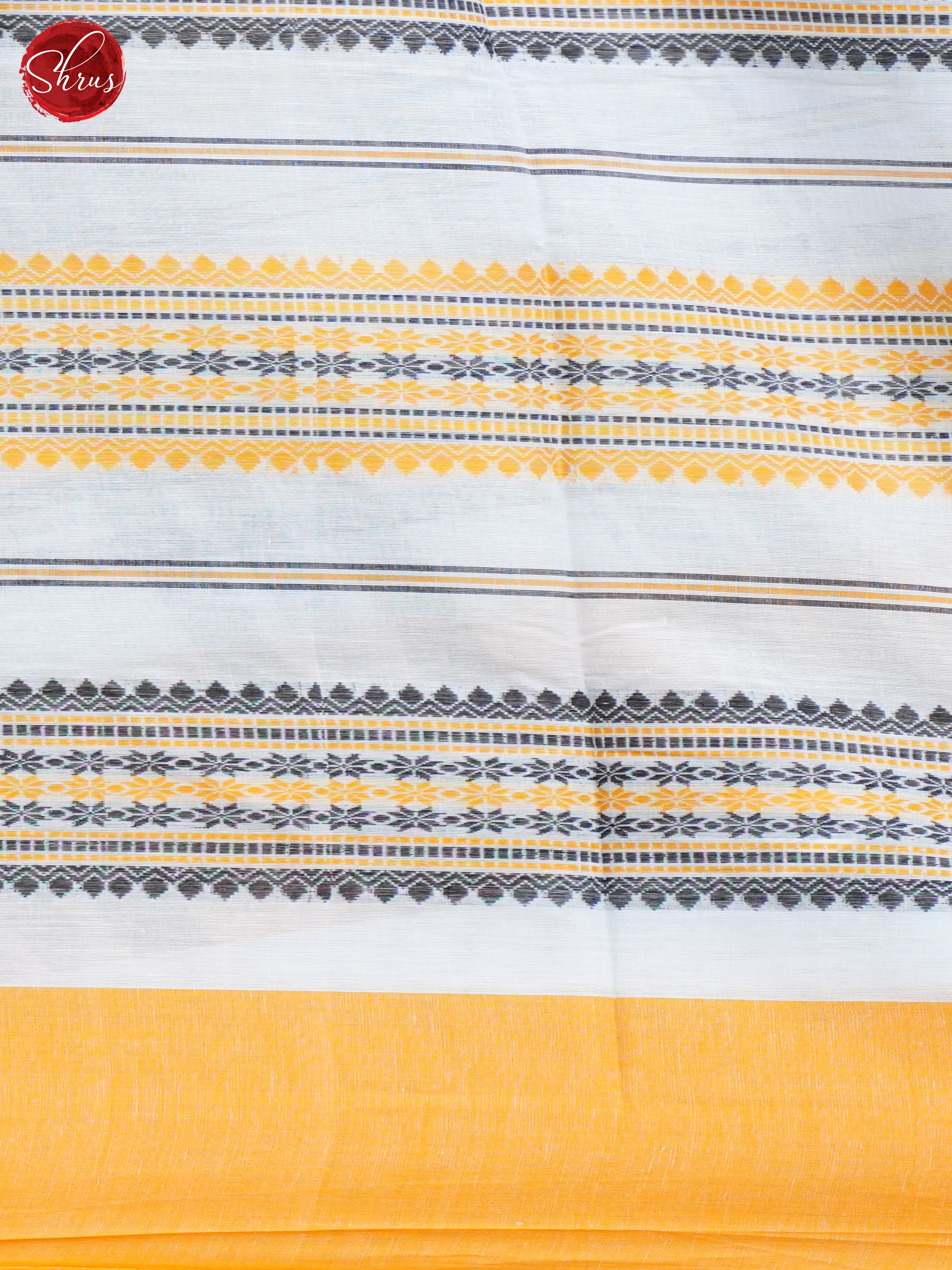 Cream & Yellow - Mercerized Cotton Saree - Shop on ShrusEternity.com