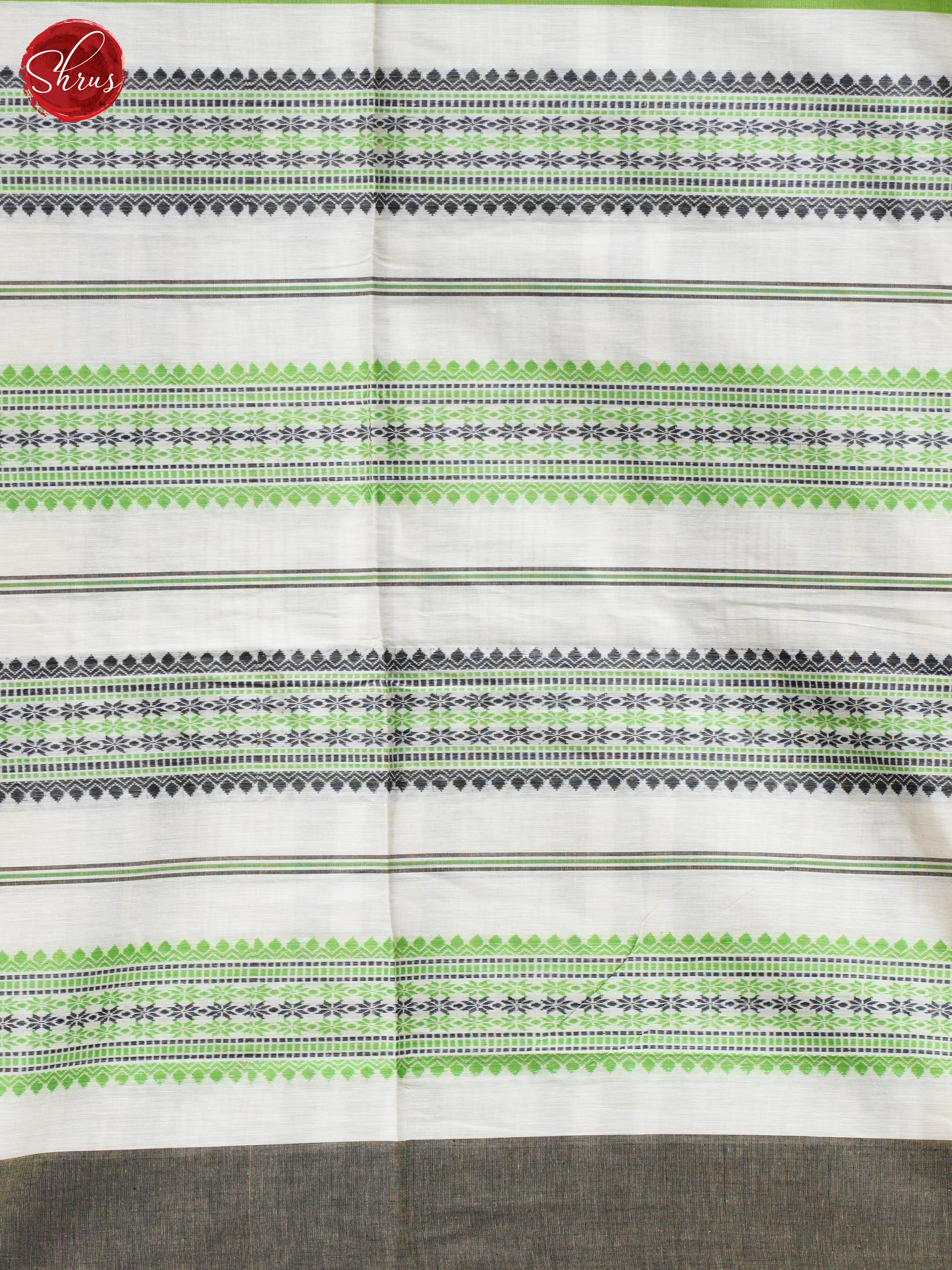 White & Green - Mercerized Cotton Saree - Shop on ShrusEternity.com