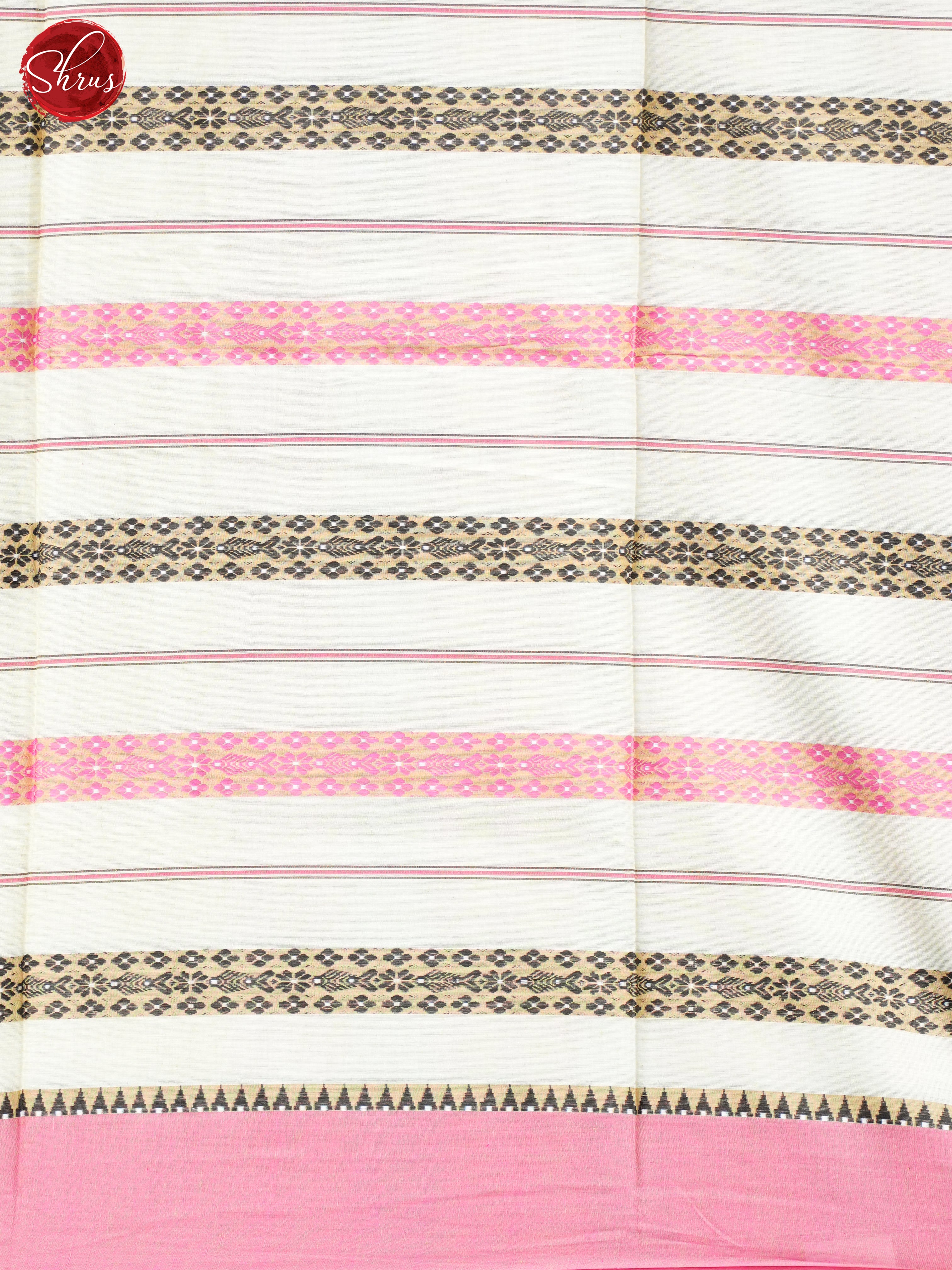 White & Pink - Mercerized Cotton Saree - Shop on ShrusEternity.com