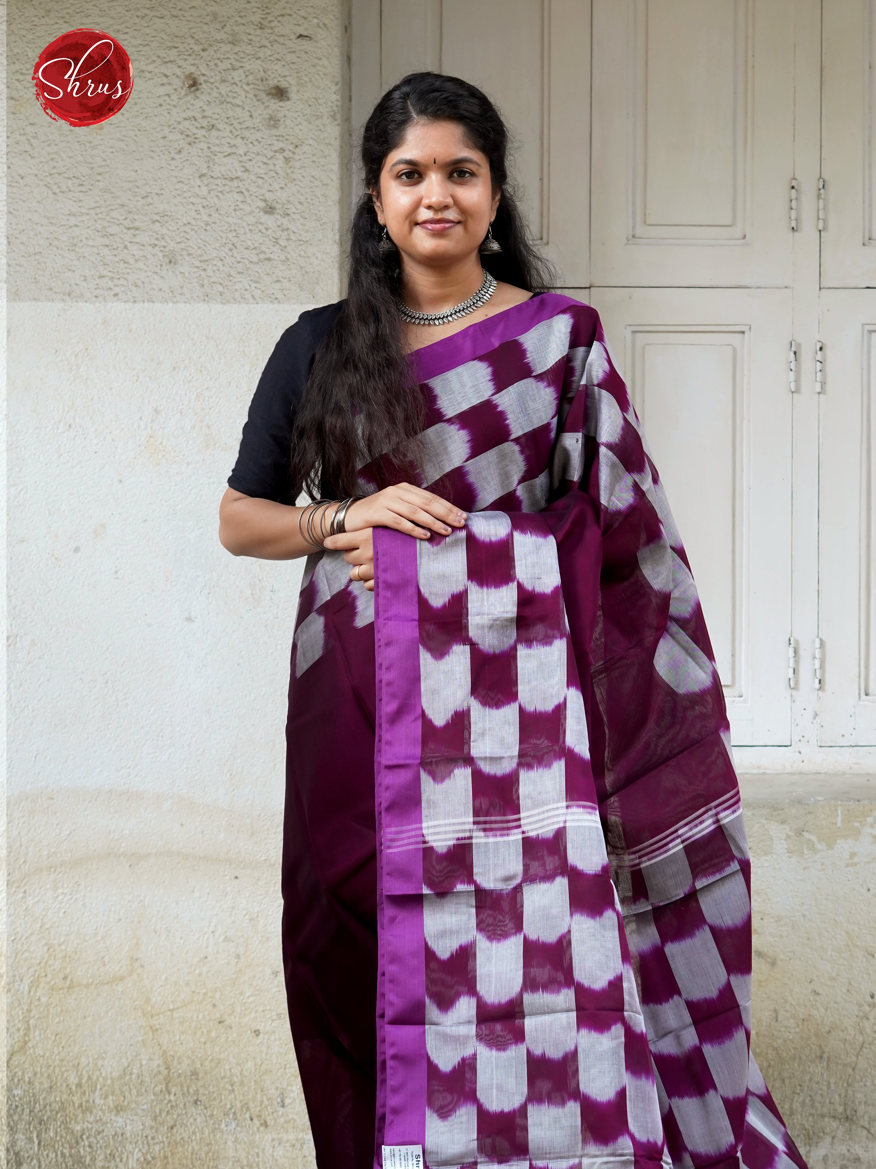 Wine & Purple - Dhakhai cotton - Shop on ShrusEternity.com