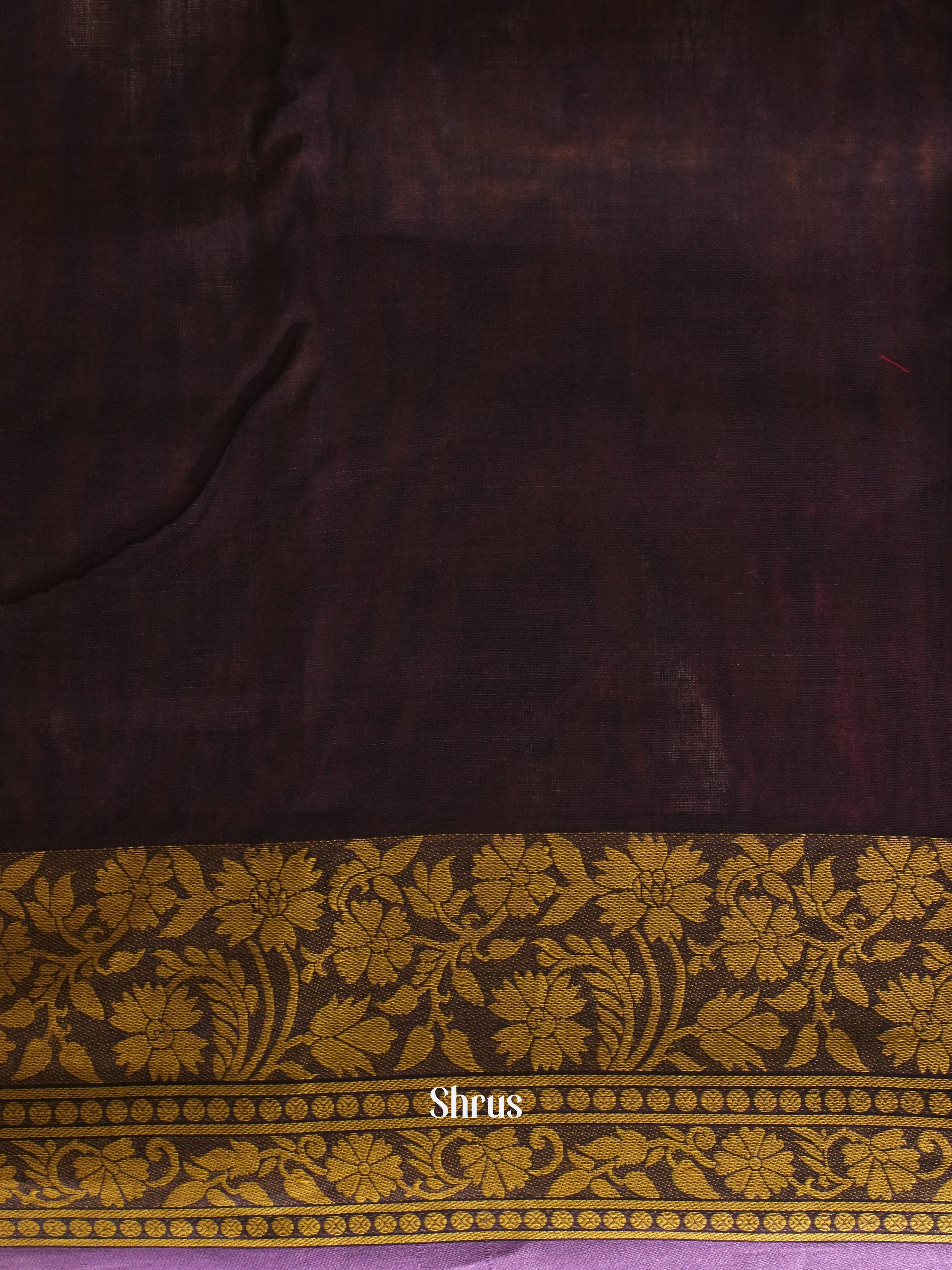 Brick Orange & Violet  - Mercerized cotton Saree