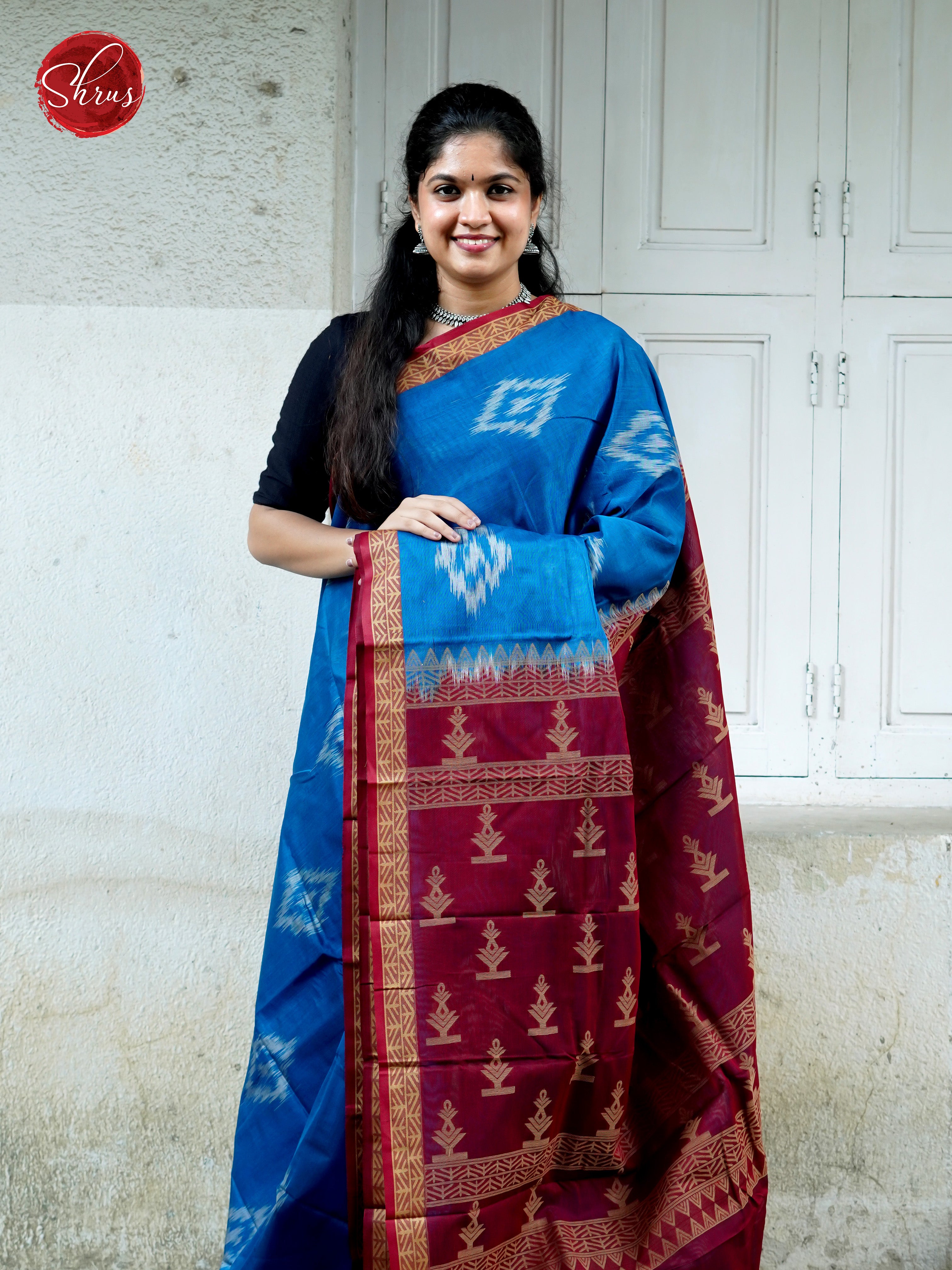 Blue & Maroon - Mercerized cotton - Shop on ShrusEternity.com