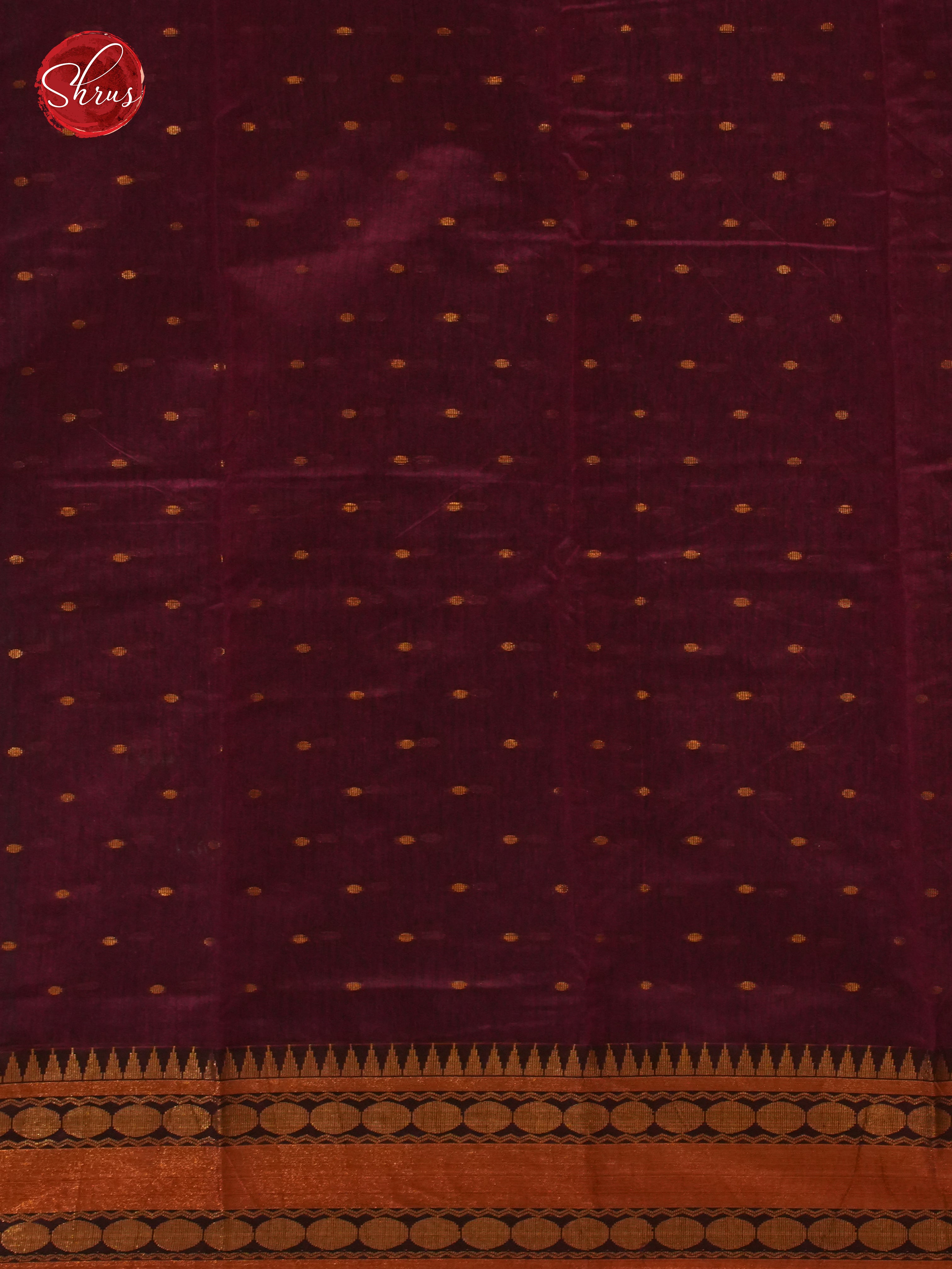 Peacock Green & Maroon- Mercerized Cotton Saree - Shop on ShrusEternity.com