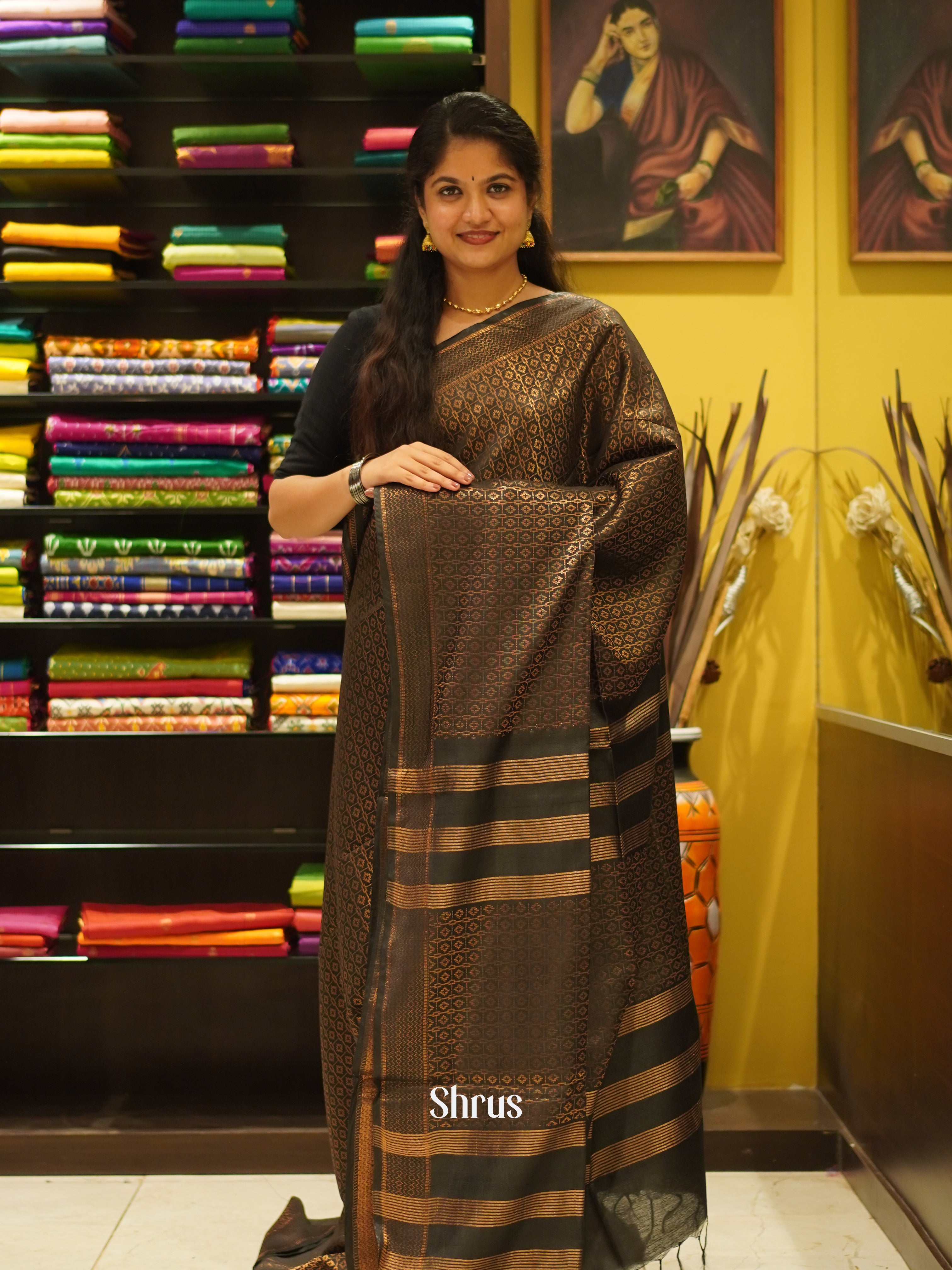 Green(Single Tone) - Semi Tussar Saree - Shop on ShrusEternity.com