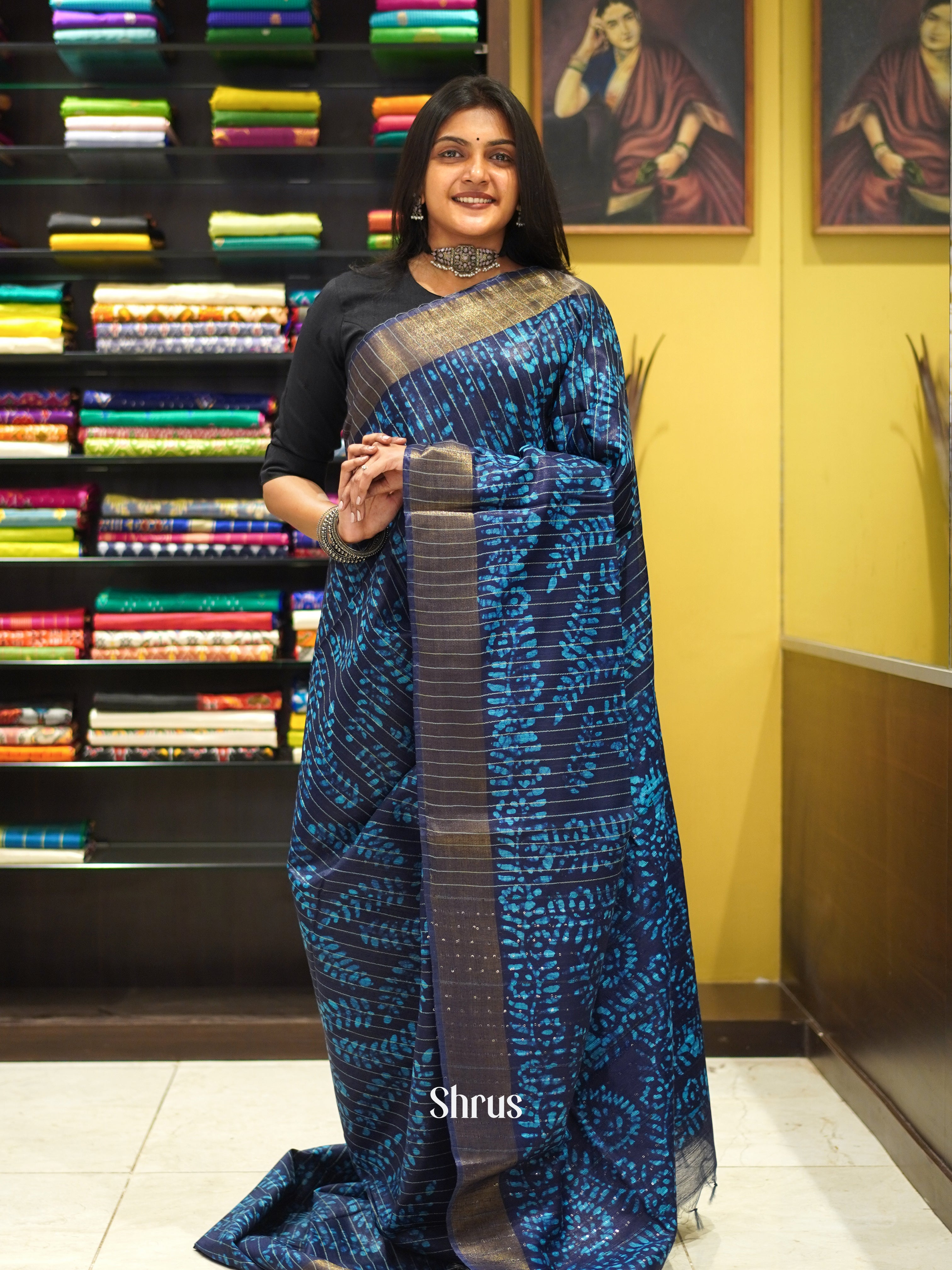 Blue - Bhatik Saree - Shop on ShrusEternity.com