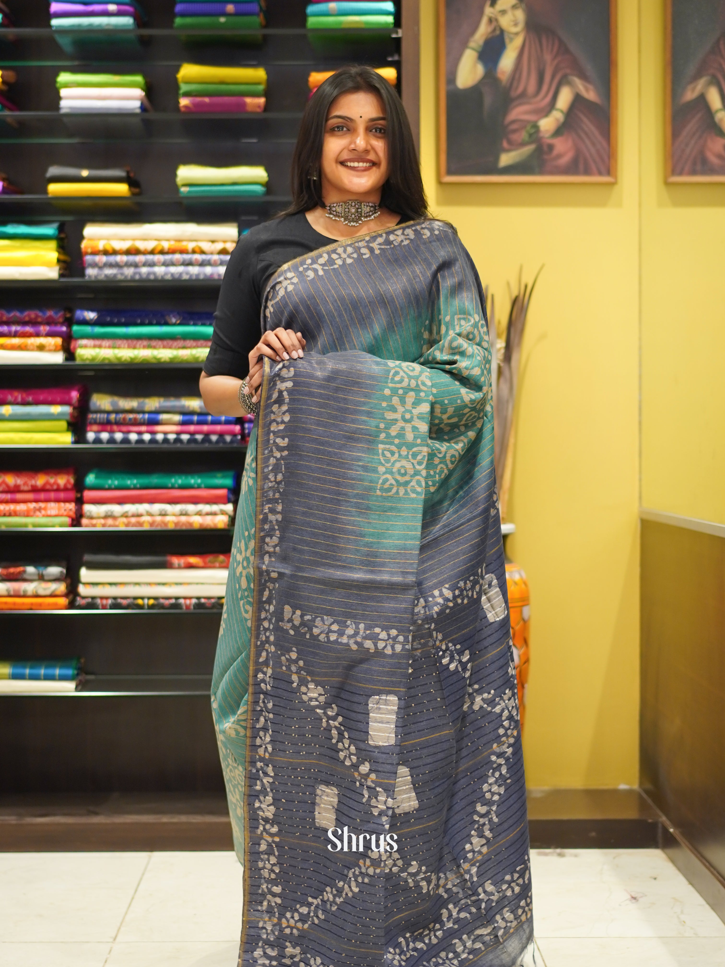 Green & Blue - Bhatik Saree - Shop on ShrusEternity.com