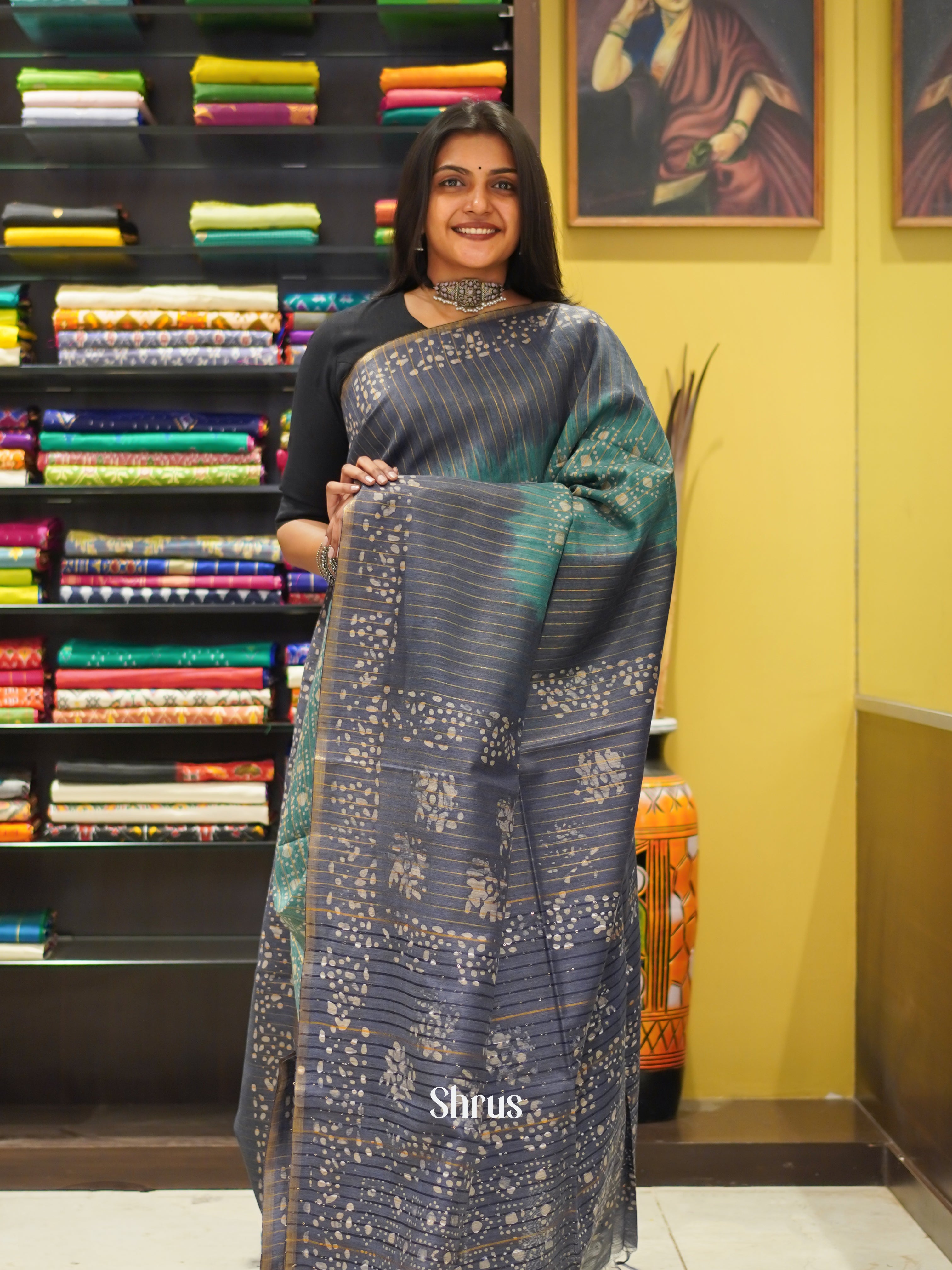 Light Blue & Blue - Bhatik Saree