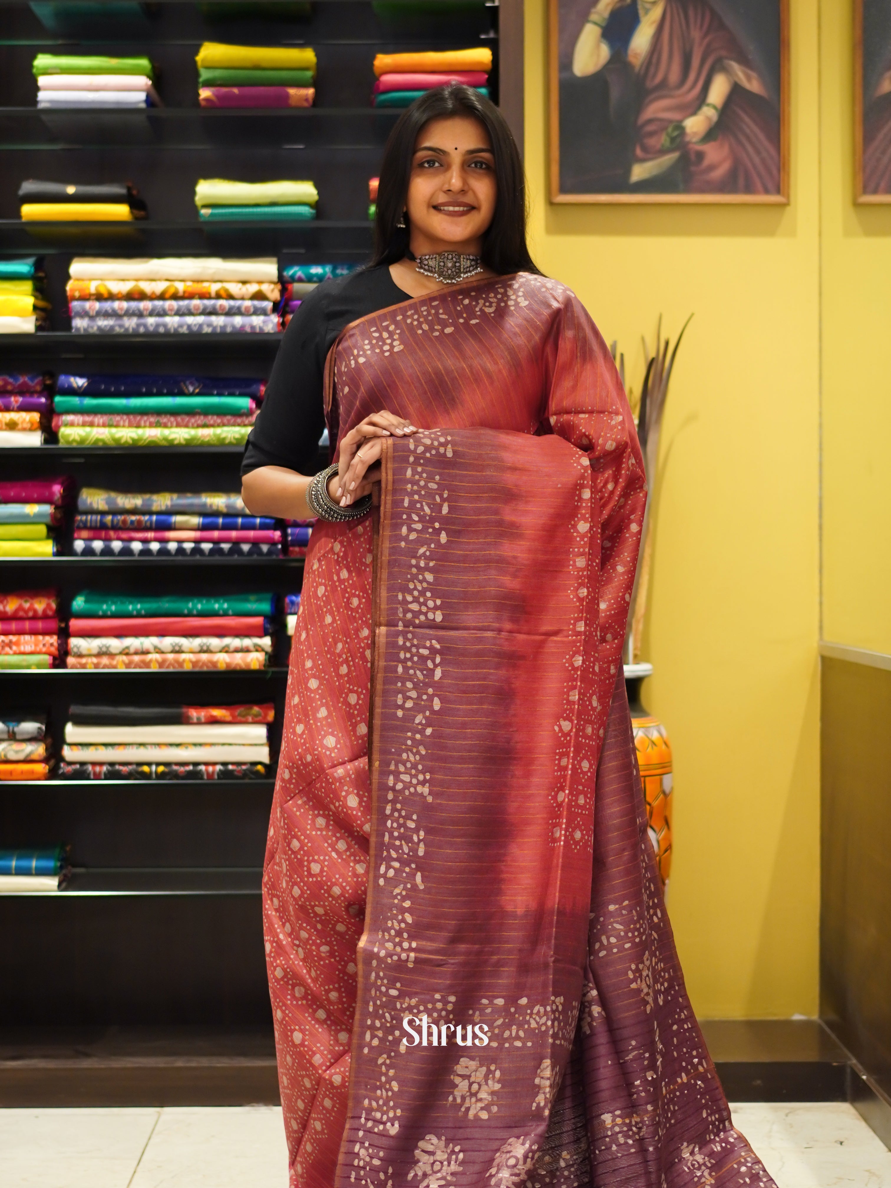 Red & Purple - Bhatik Saree - Shop on ShrusEternity.com