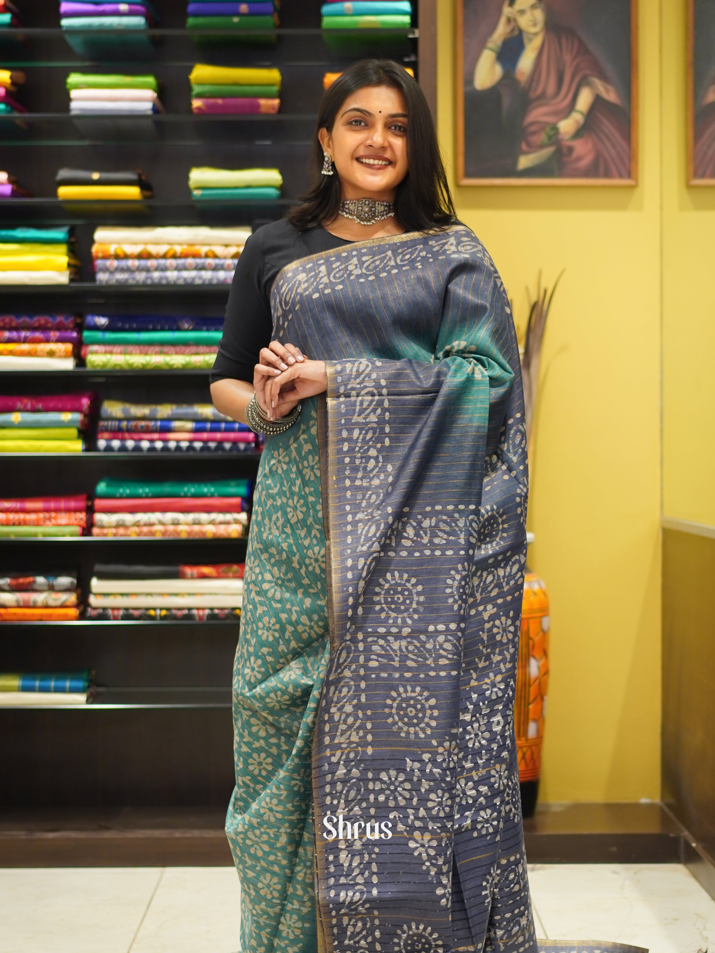 Green & Blue - Bhatik Saree - Shop on ShrusEternity.com
