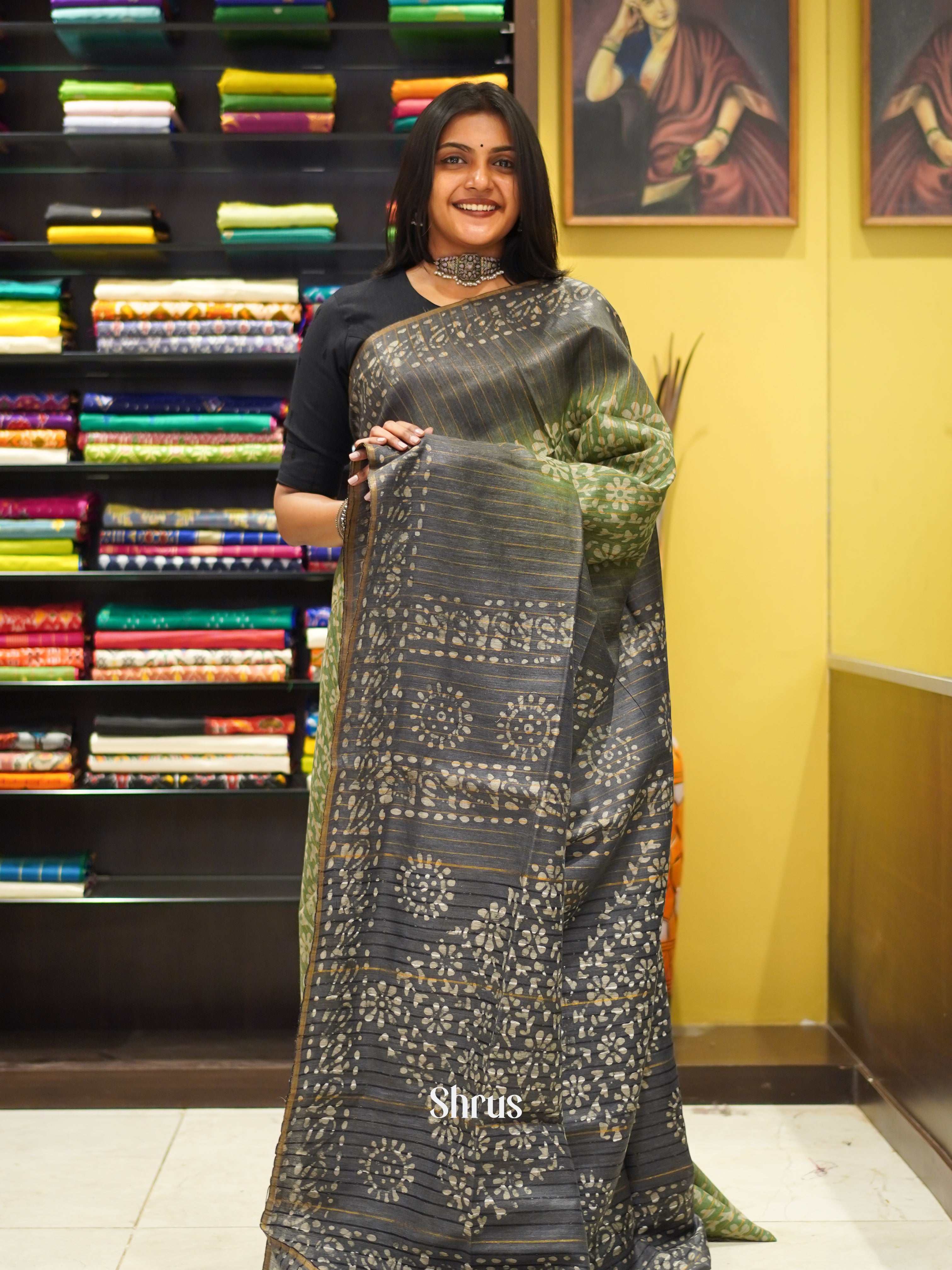 Green & Grey - Bhatik Saree