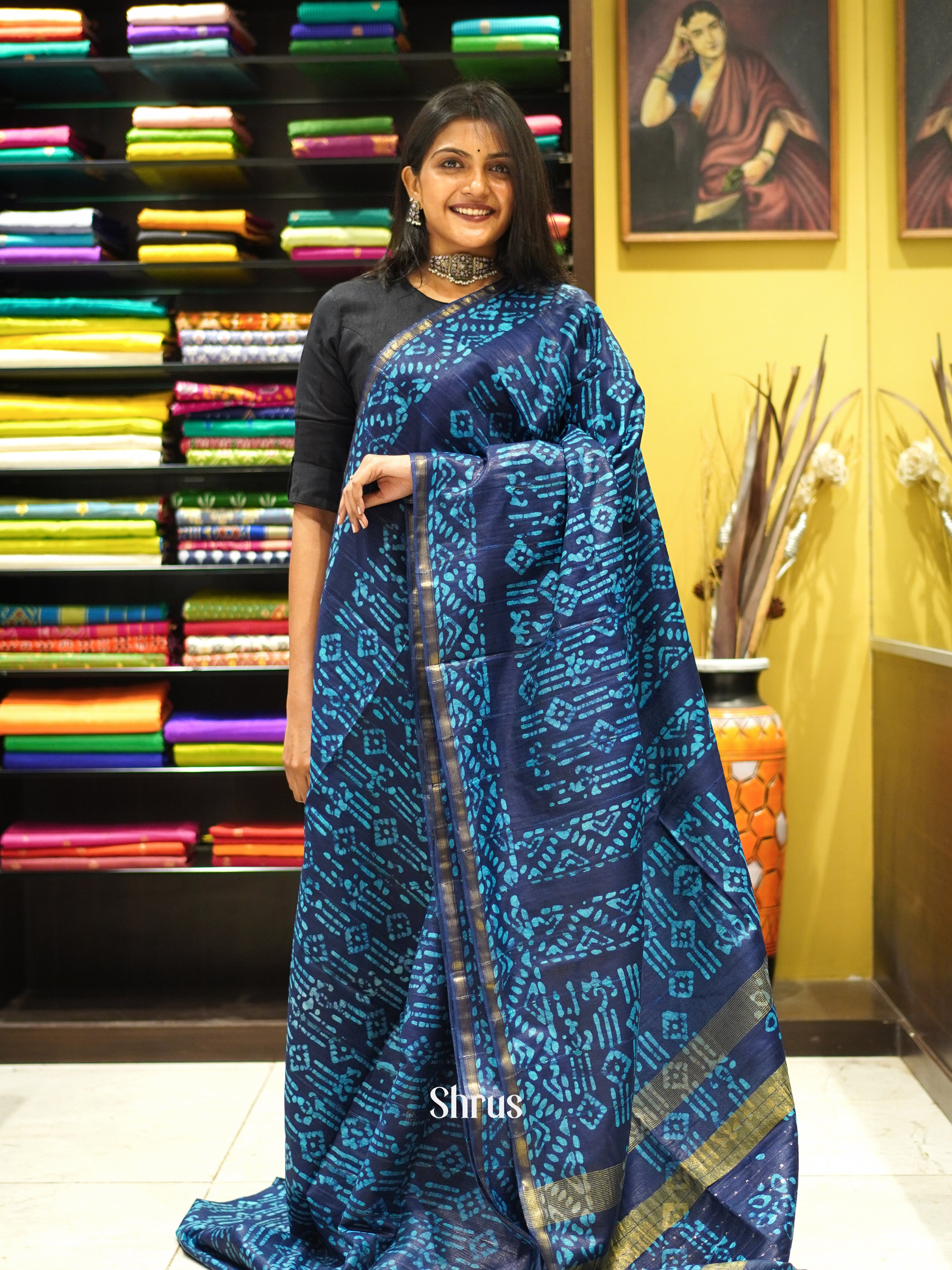 Blue - Bhatik Saree - Shop on ShrusEternity.com