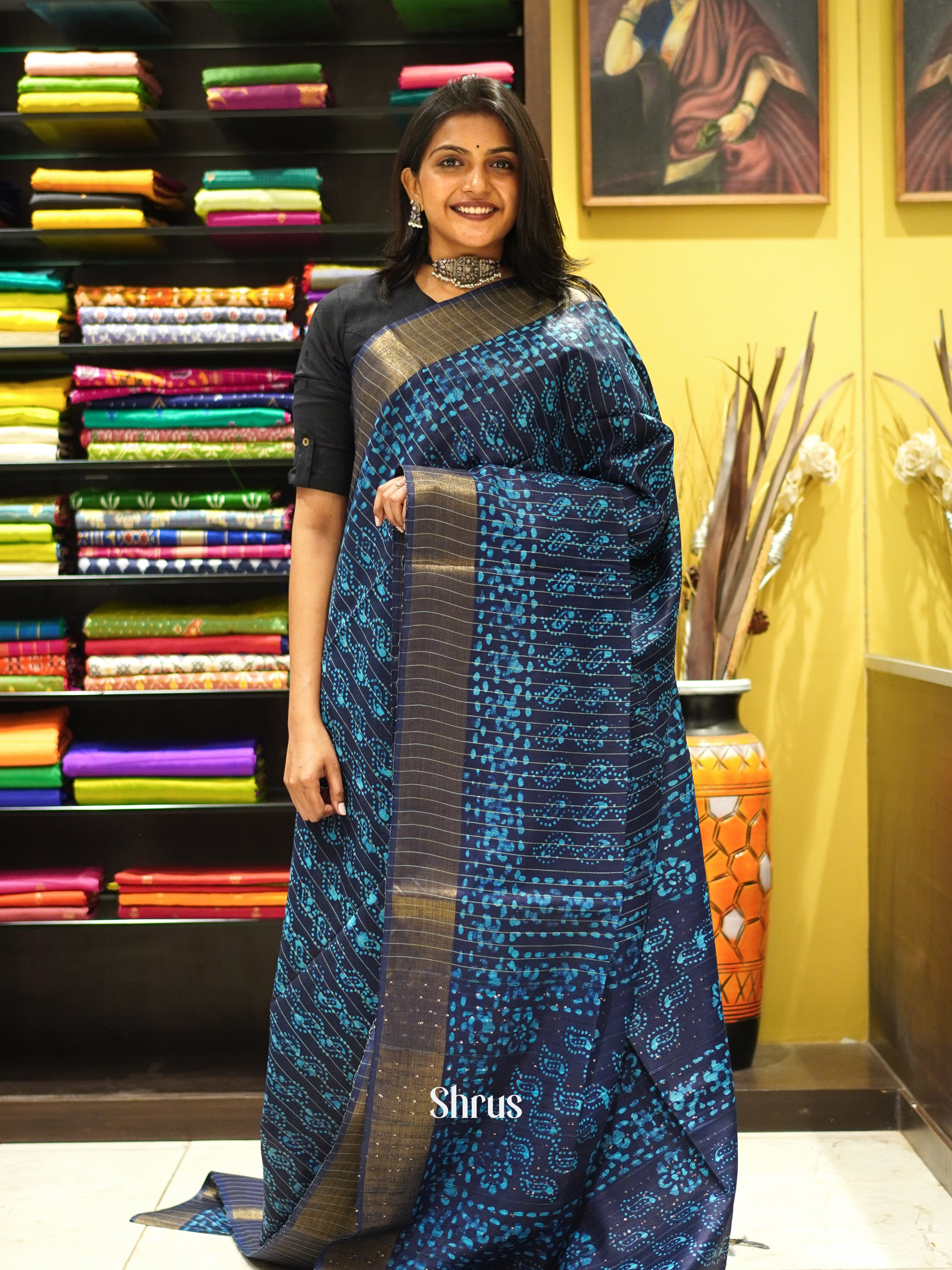 Blue - Bhatik Saree - Shop on ShrusEternity.com