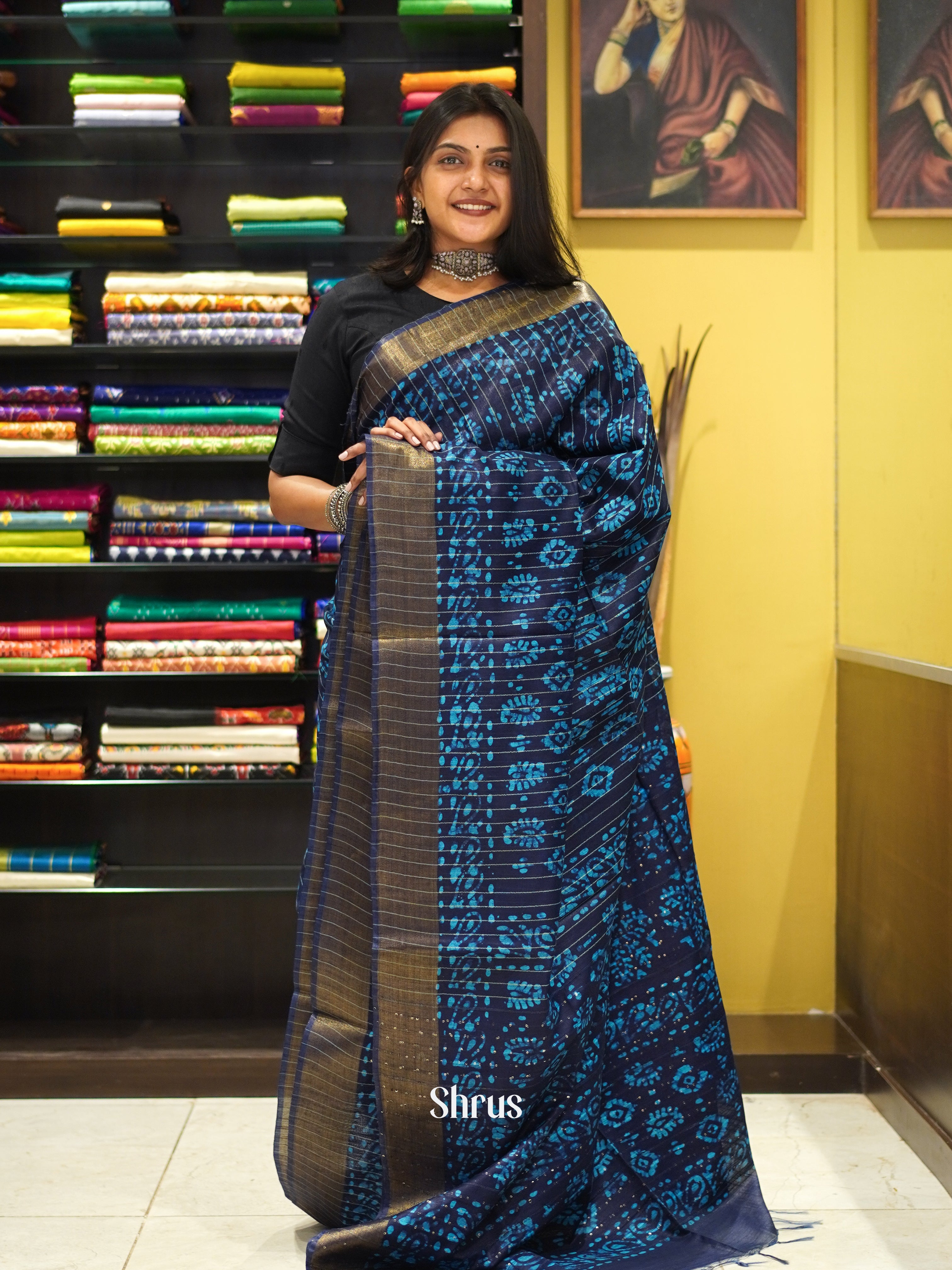 Blue - Bhatik Saree - Shop on ShrusEternity.com