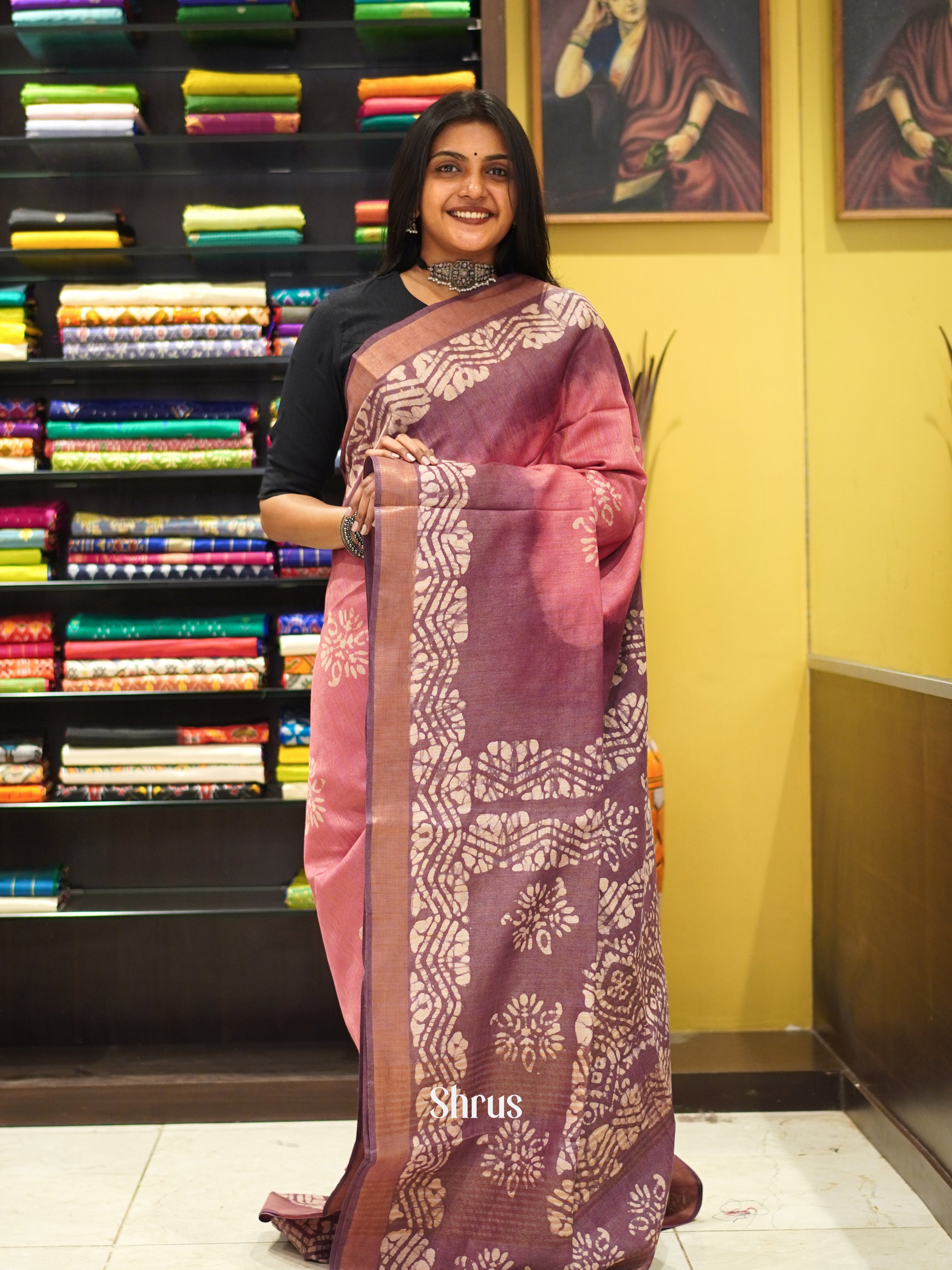 Pink & Dusty Pink - Bhatik Saree - Shop on ShrusEternity.com