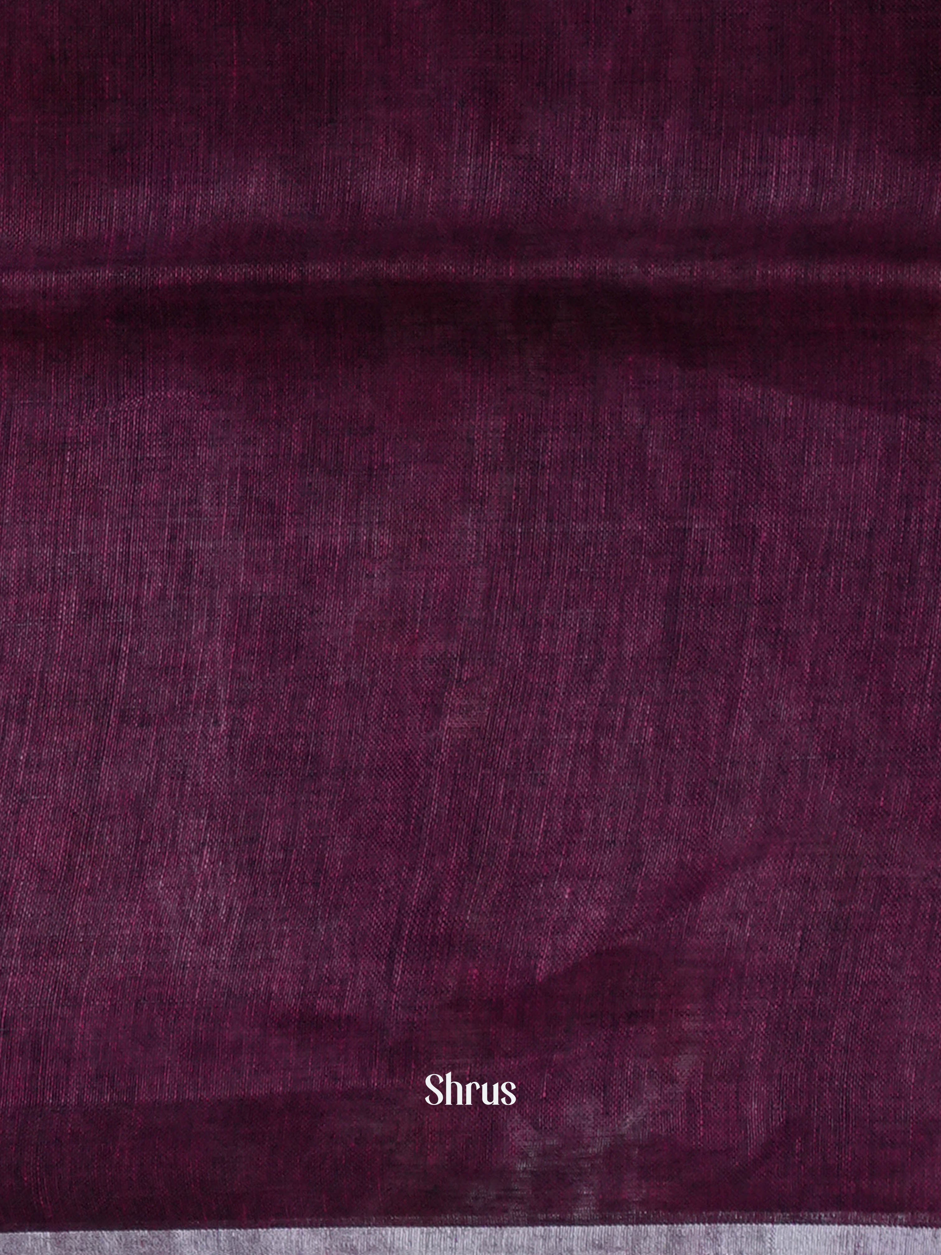 Violet Red  - Linen Saree Saree