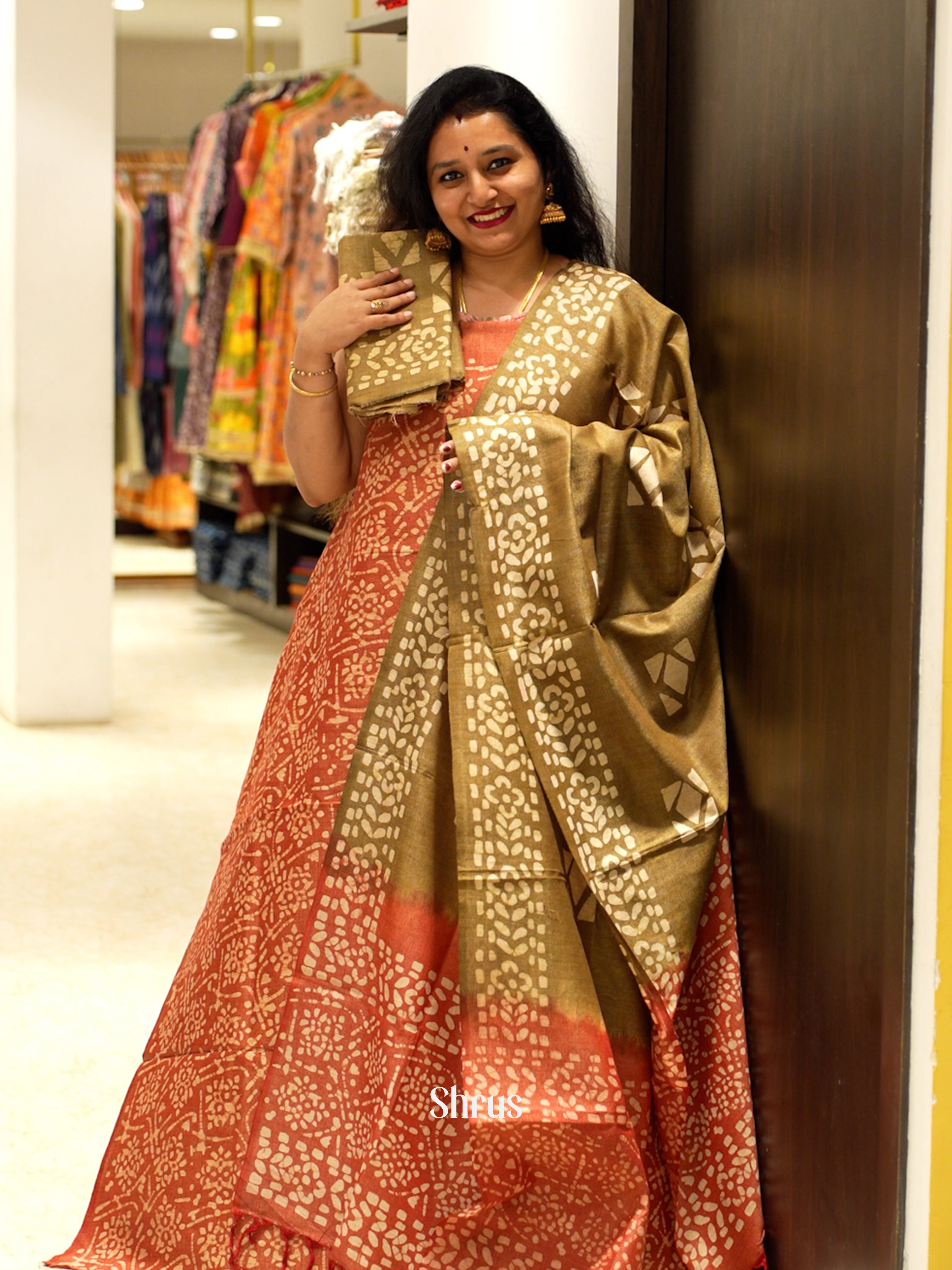 Red & Brown - Bhatik salwar - Shop on ShrusEternity.com