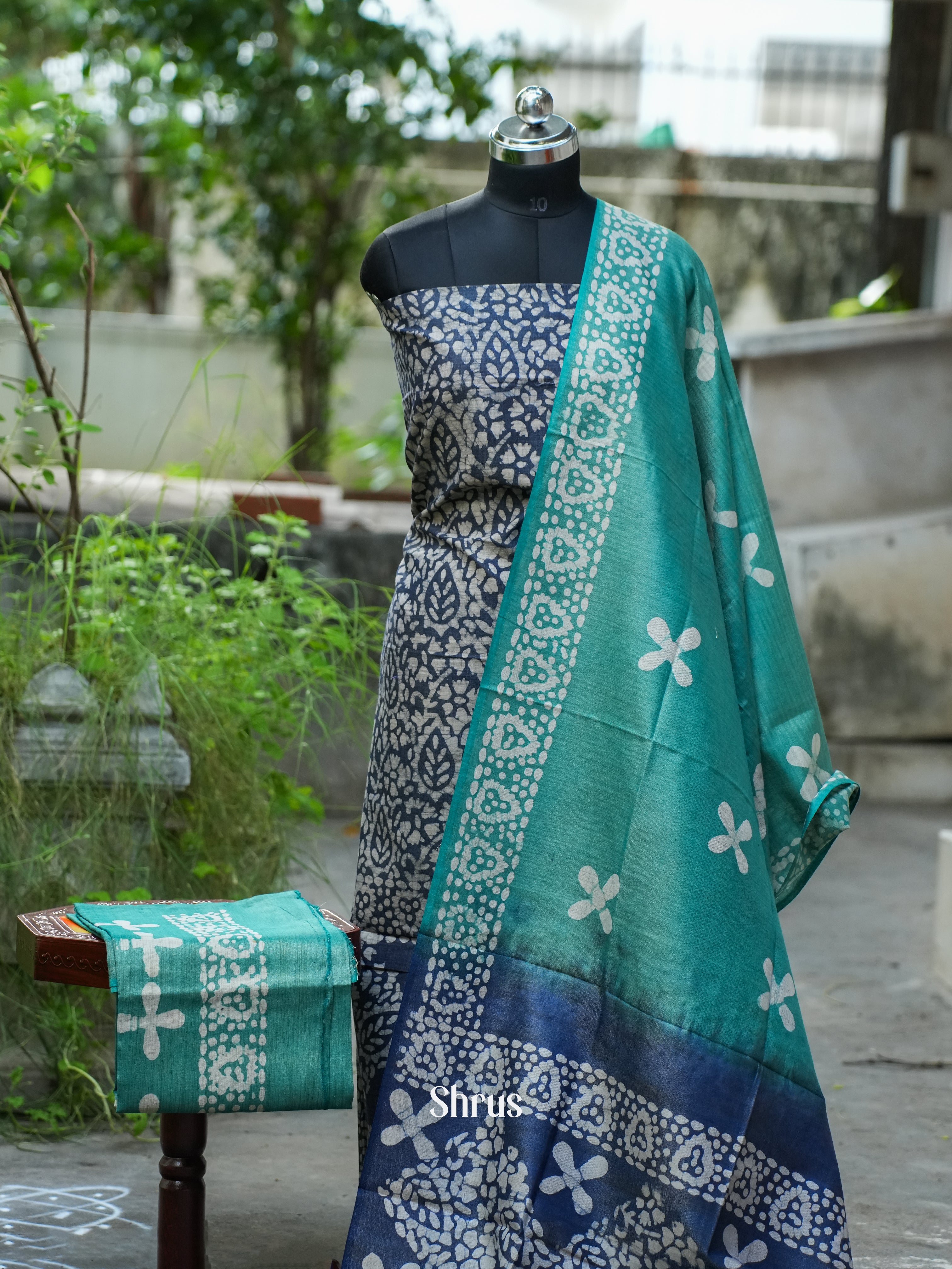 Blue & Teal -Bhatik salwar - Shop on ShrusEternity.com