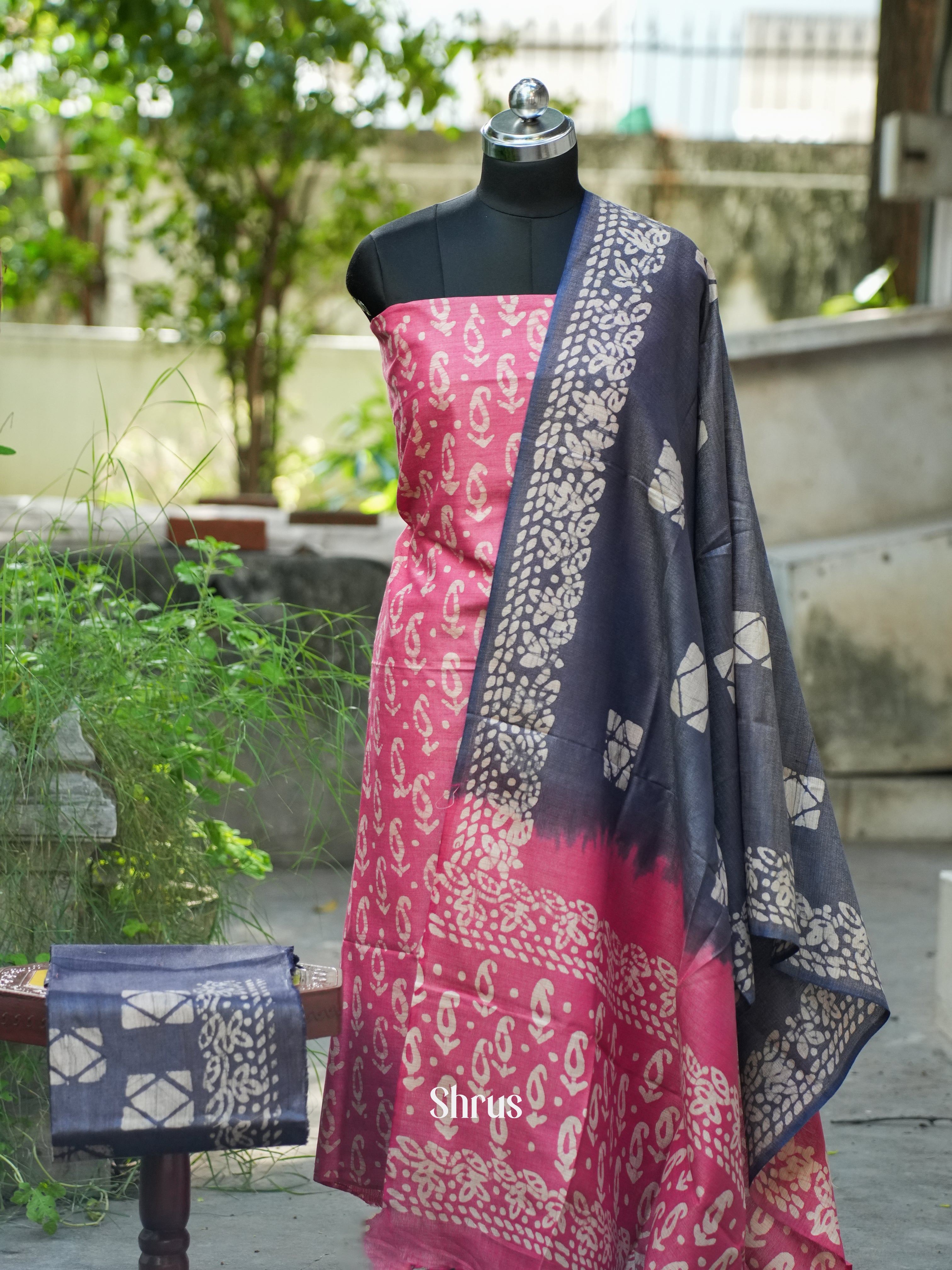 Pink & Grey - Bhatik salwar - Shop on ShrusEternity.com