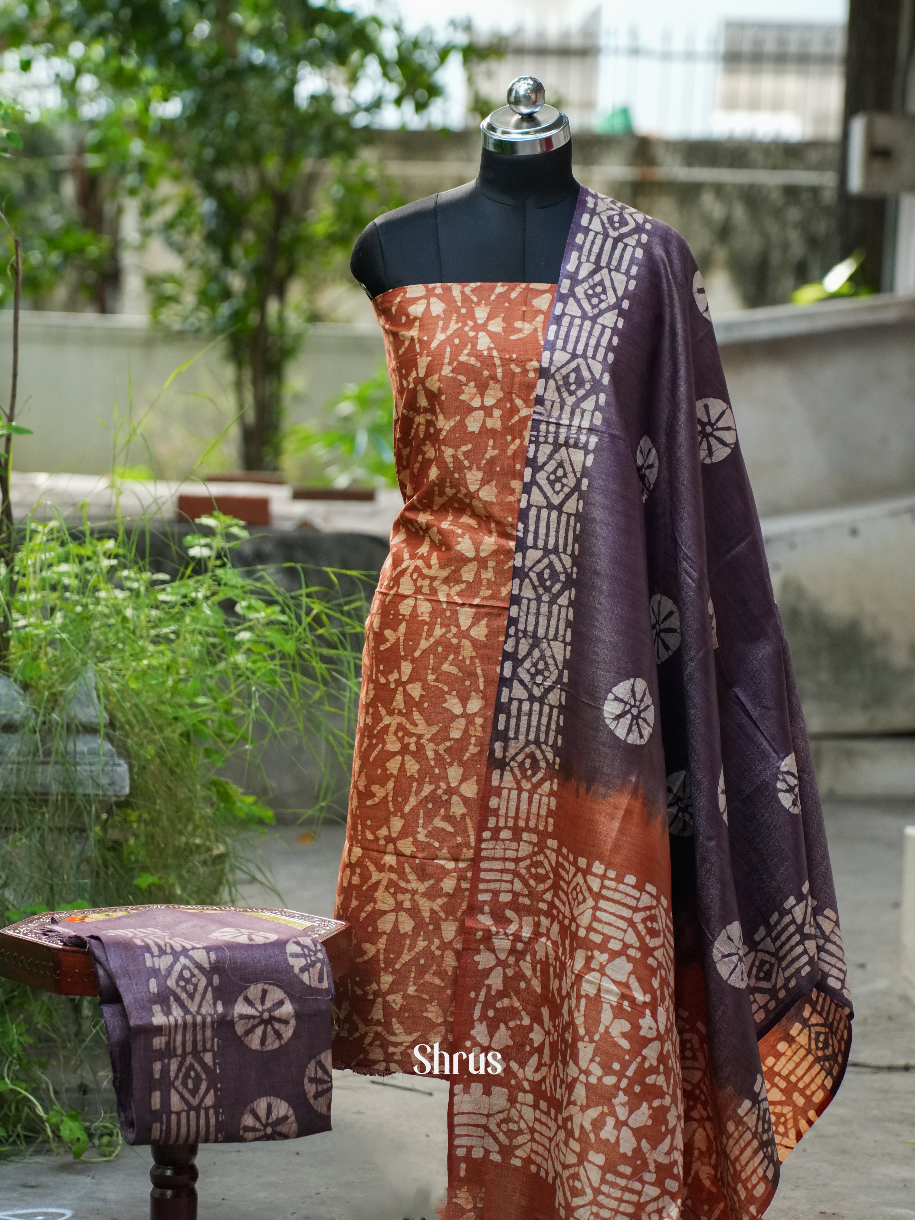 Brown & Purple - Bhatik salwar - Shop on ShrusEternity.com