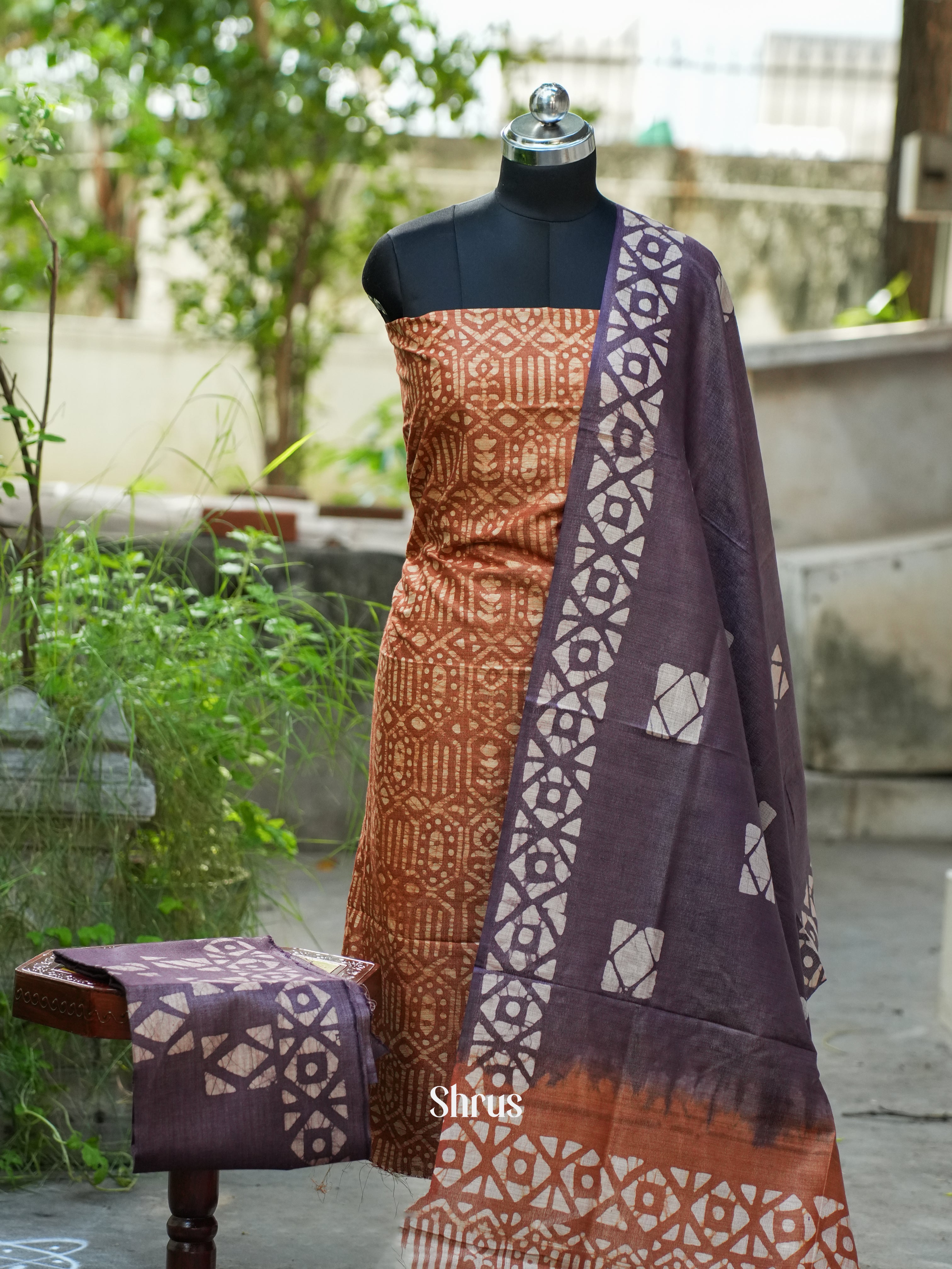 Brown & Purple - Bhatik salwar - Shop on ShrusEternity.com