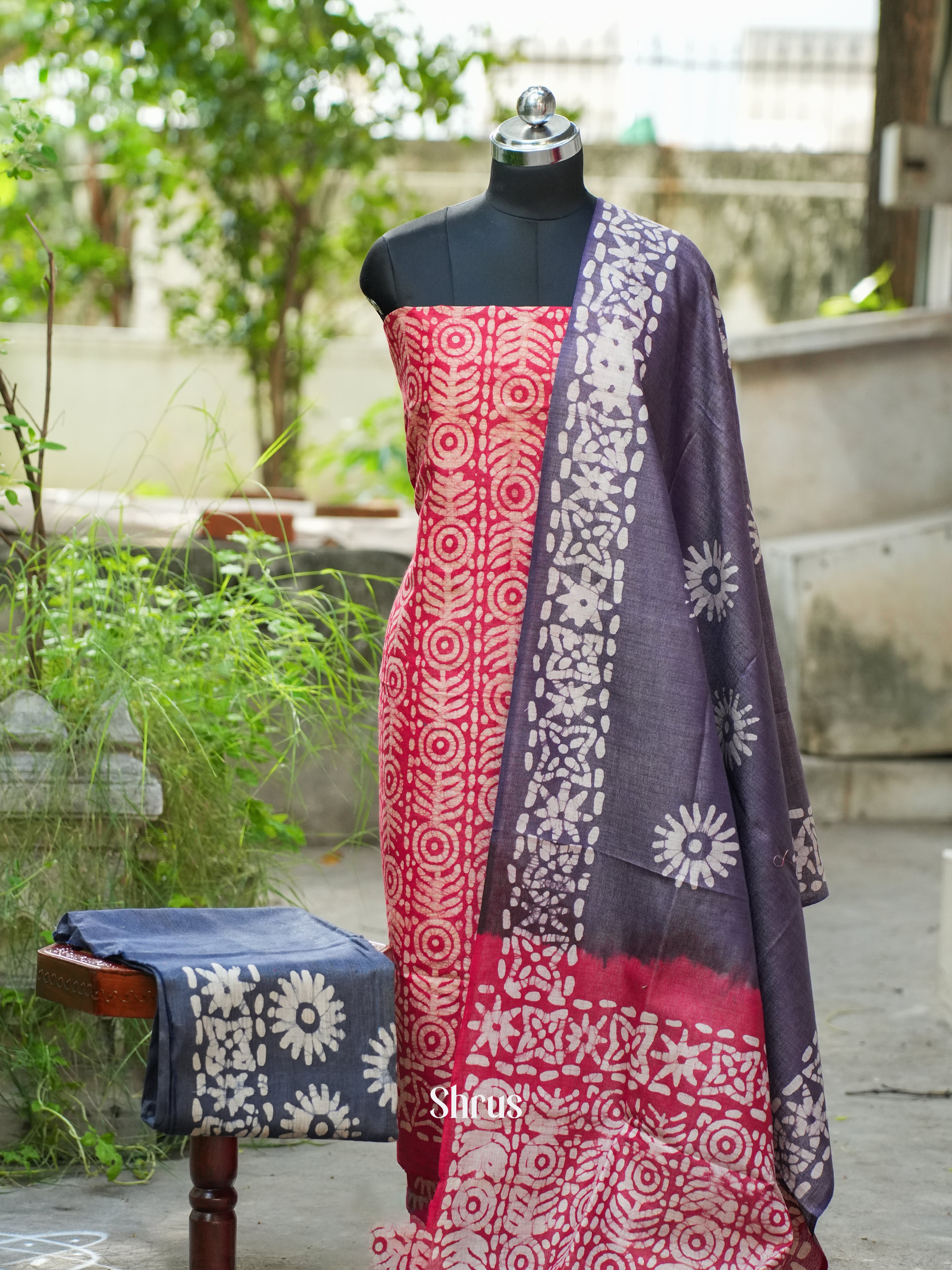 Red & Grey - Bhatik salwar - Shop on ShrusEternity.com