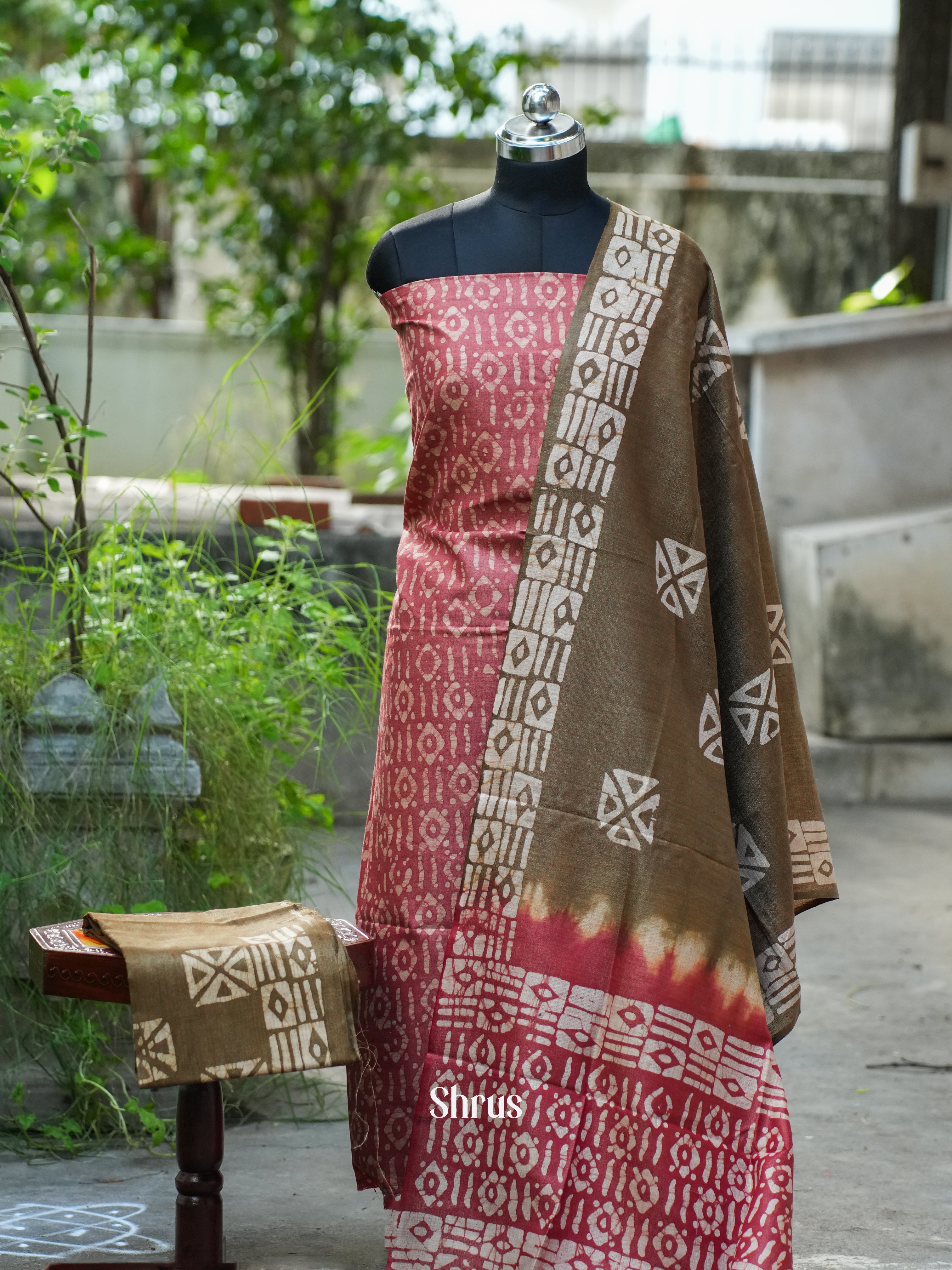 Red & Light Brown - Bhatik salwar - Shop on ShrusEternity.com