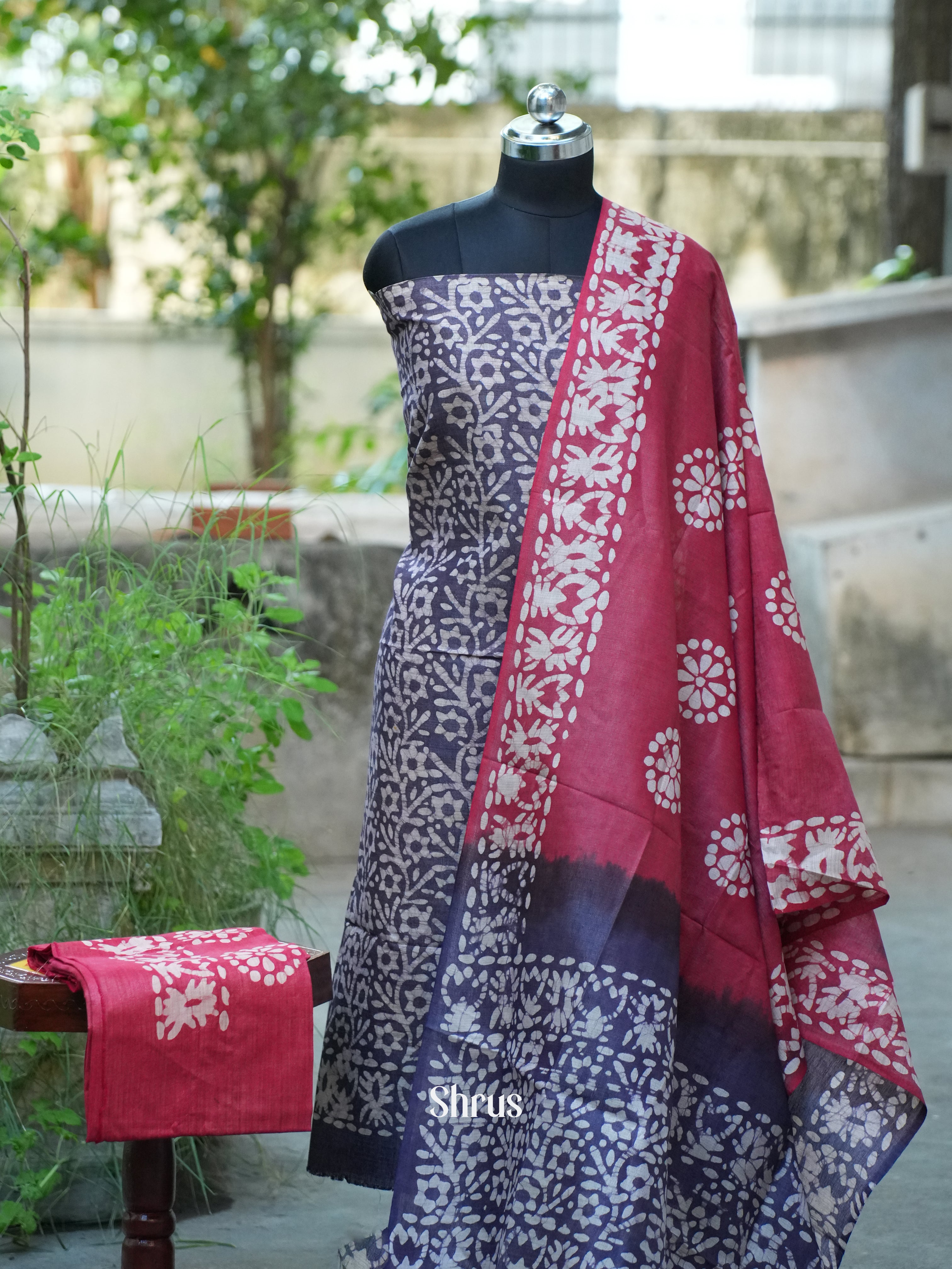 Blue & Maroon - Bhatik salwar - Shop on ShrusEternity.com