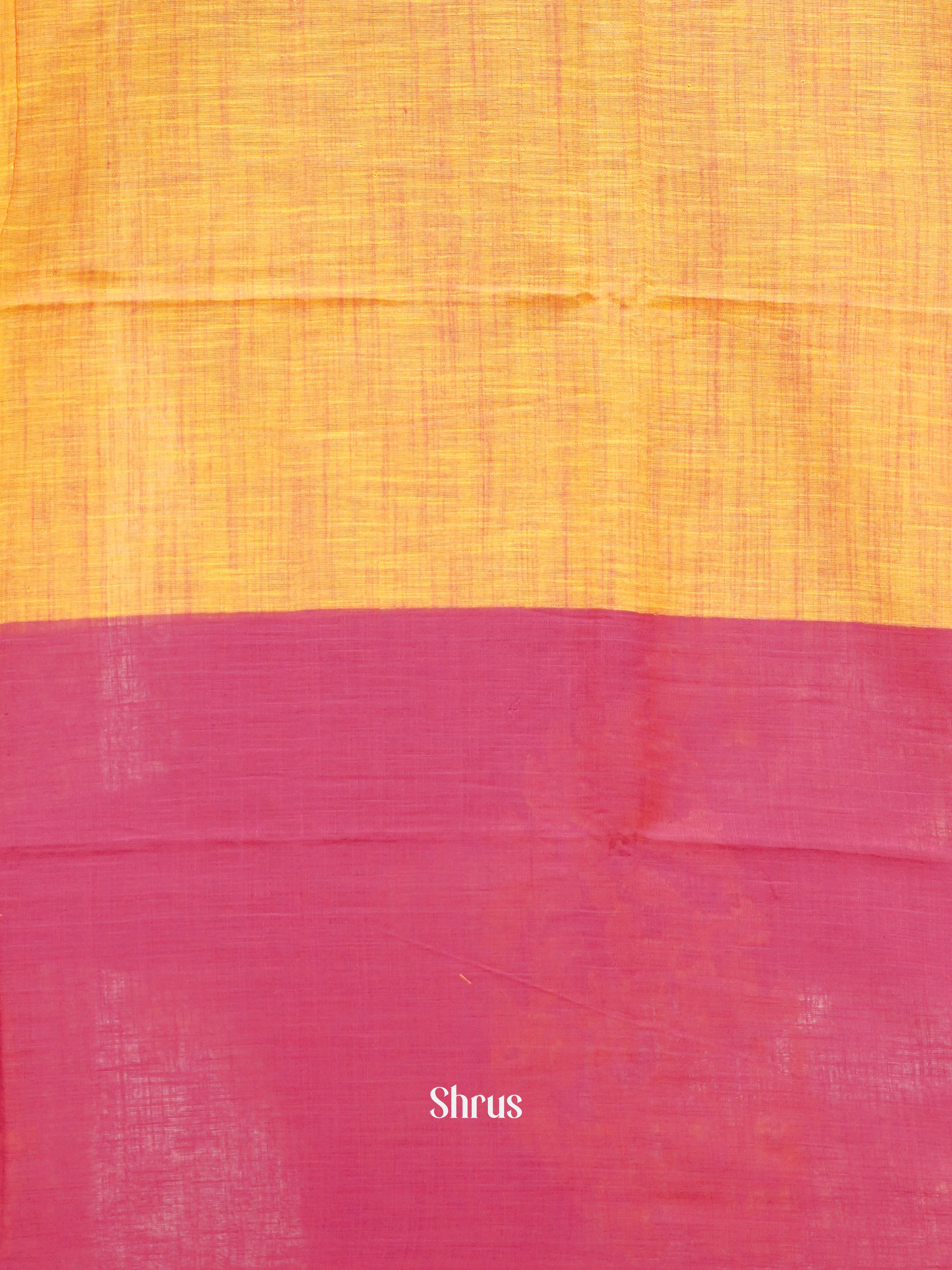 Yellow & Pink - Bengal cotton Saree - Shop on ShrusEternity.com