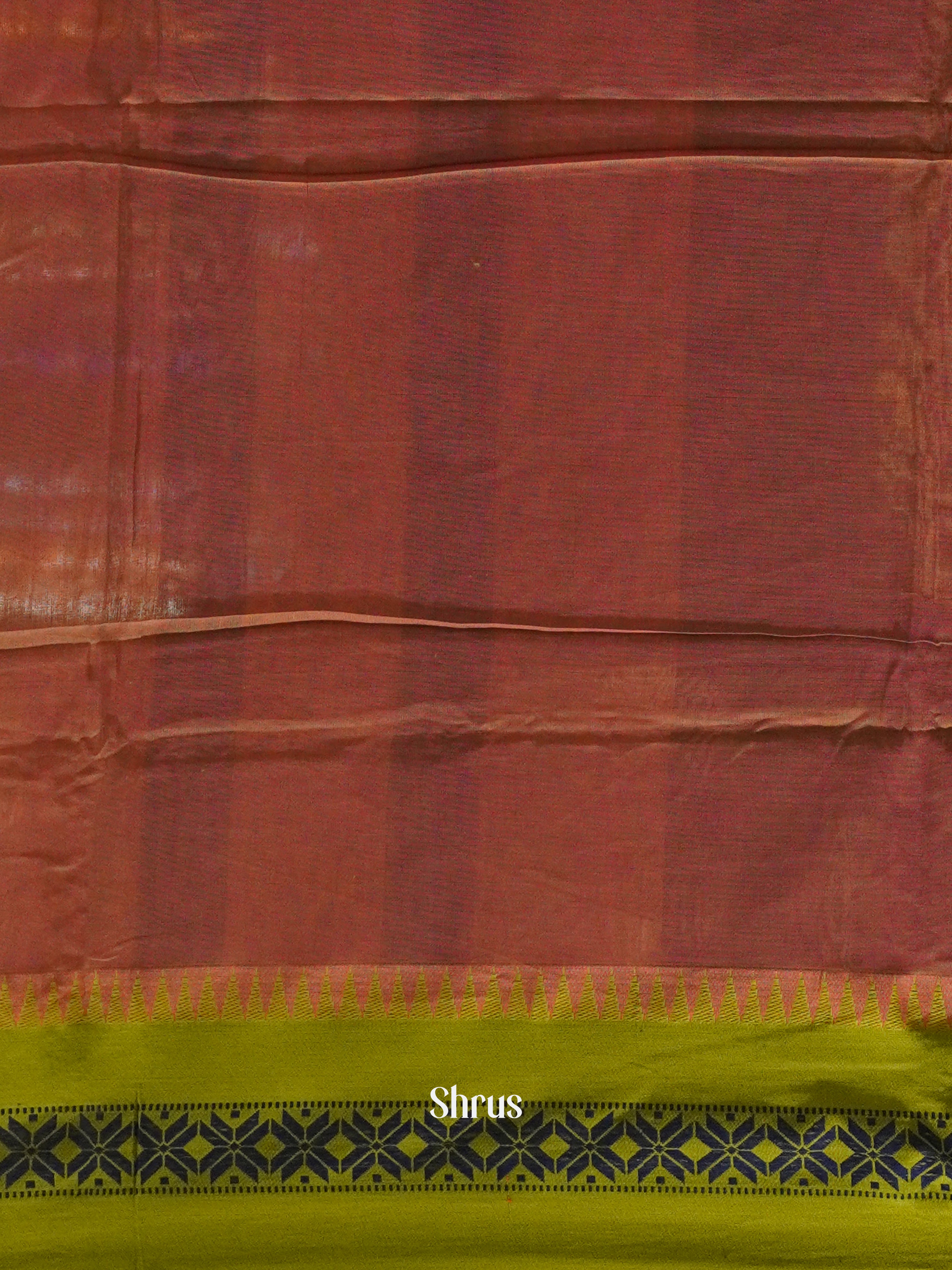 Orange & Green - Bengal cotton Saree - Shop on ShrusEternity.com