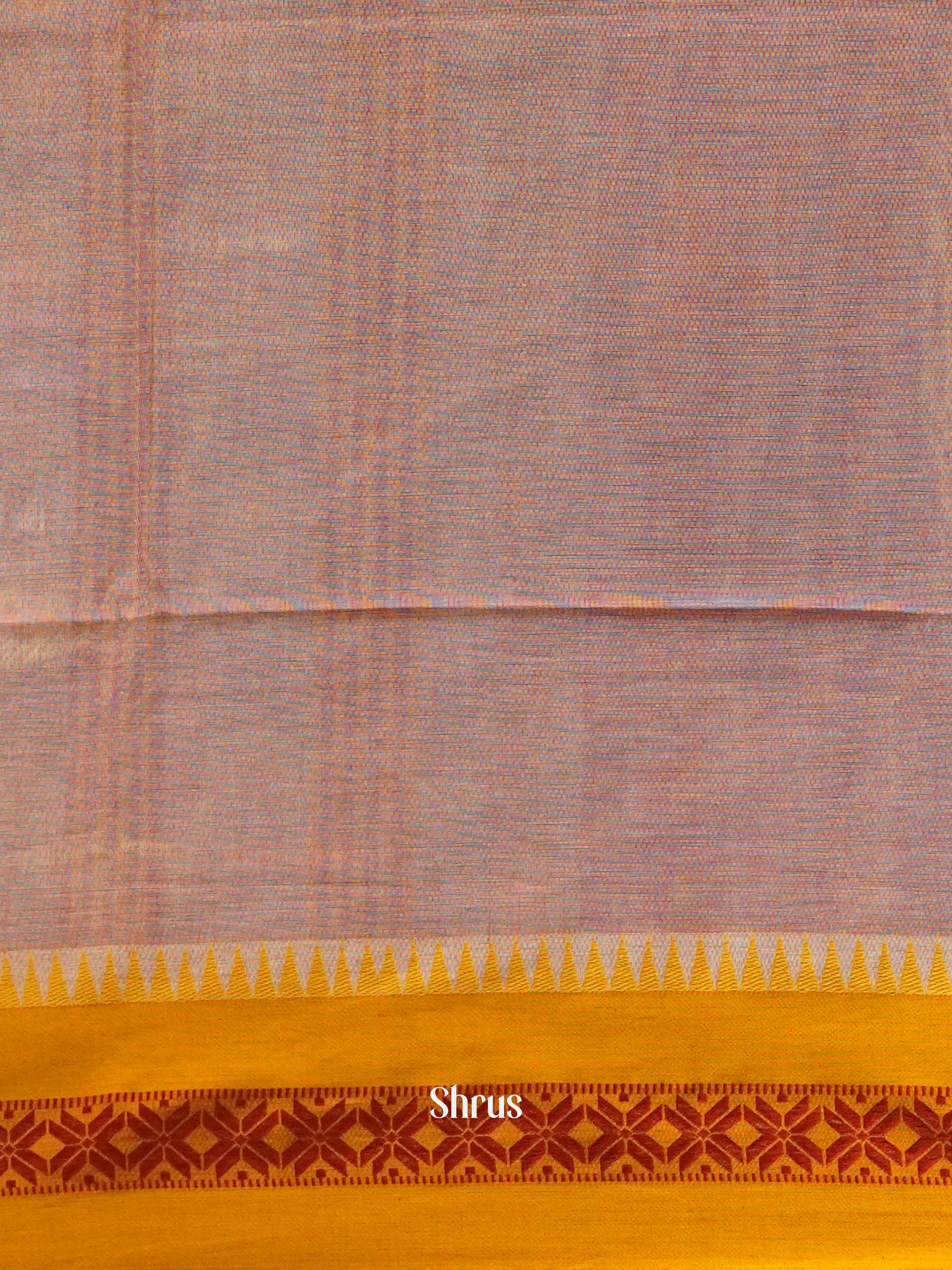 Grey & Yellow - Bengal cotton Saree - Shop on ShrusEternity.com