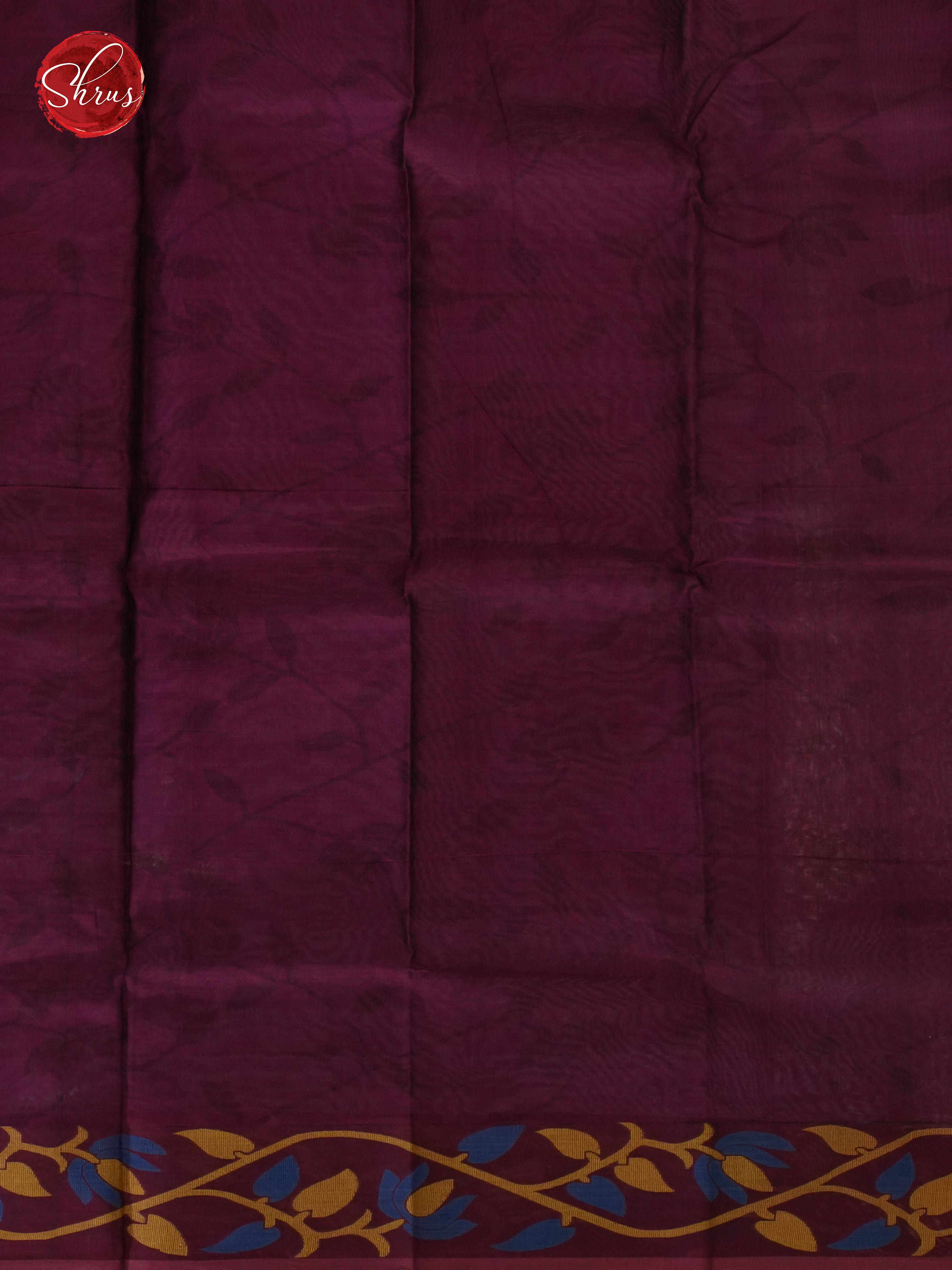 Grey & Wine - Mercerized Cotton Saree - Shop on ShrusEternity.com