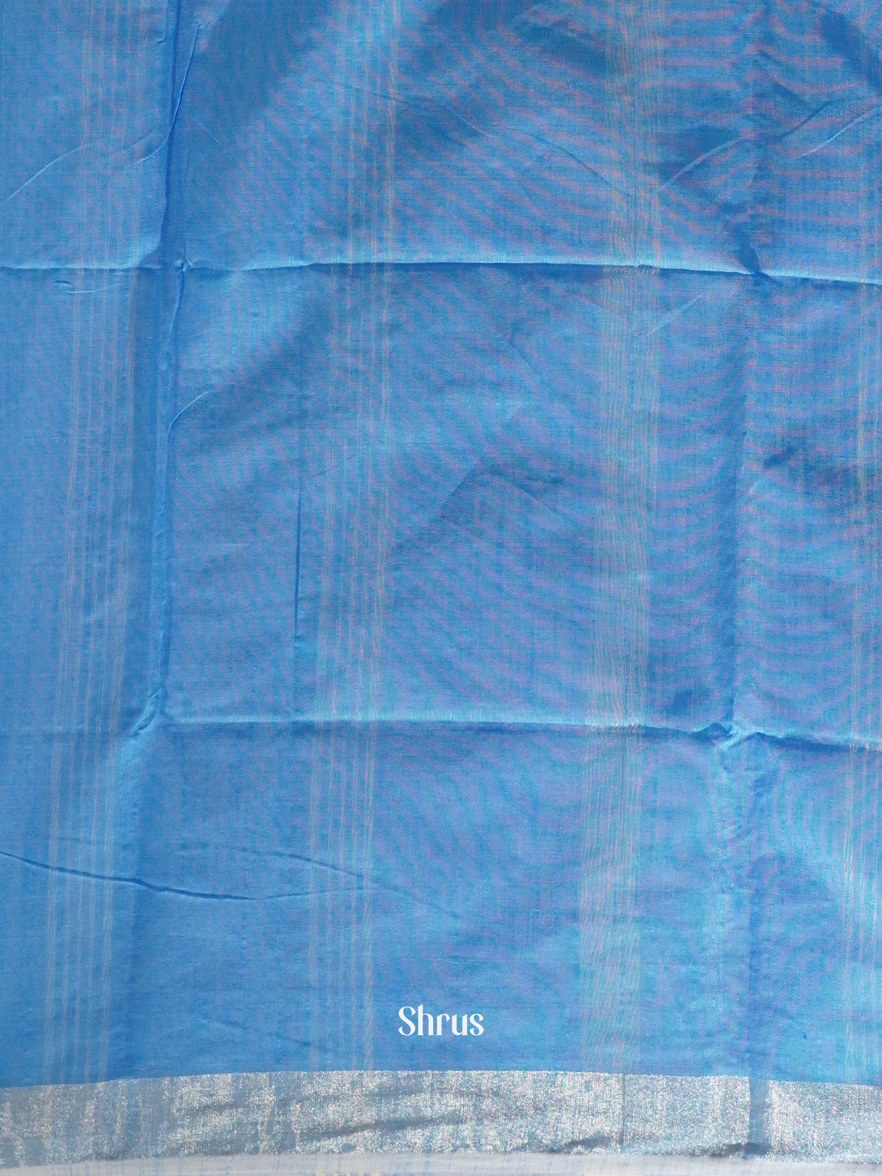 Blue(Single Tone)- Bengal cotton Saree - Shop on ShrusEternity.com