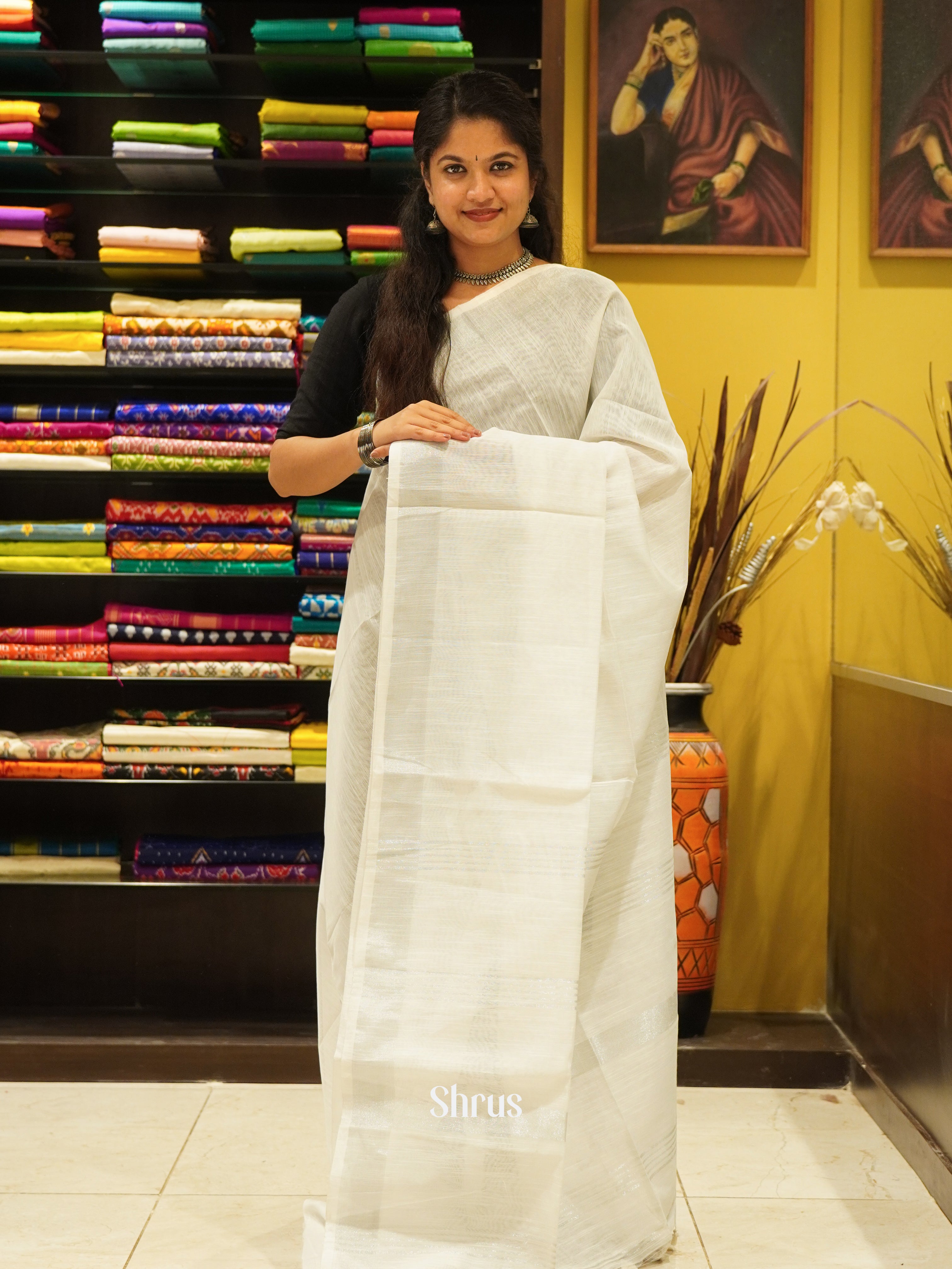 Cream - Bengal cotton Saree - Shop on ShrusEternity.com