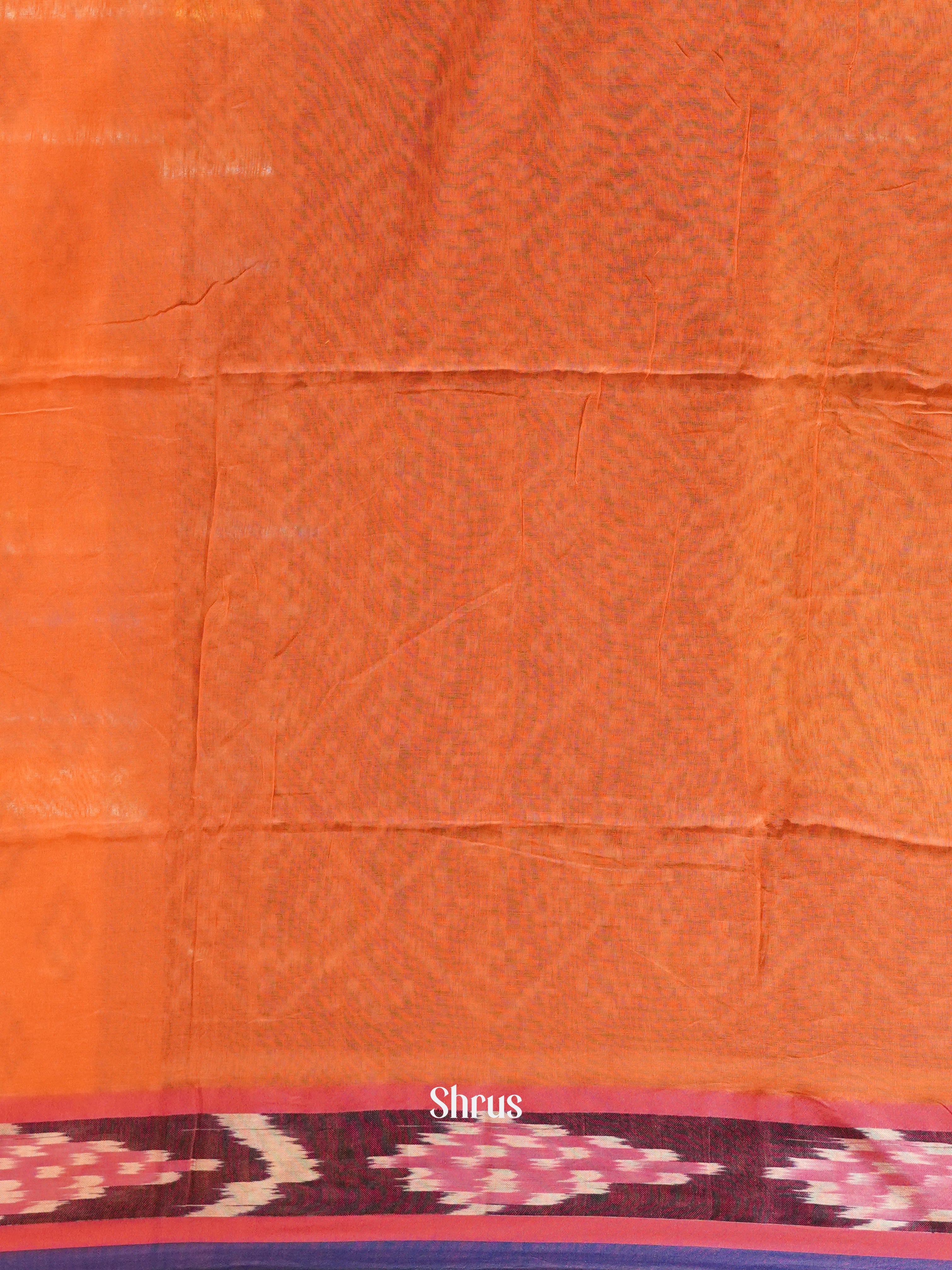 Orange & Brown - Bengal cotton Saree - Shop on ShrusEternity.com