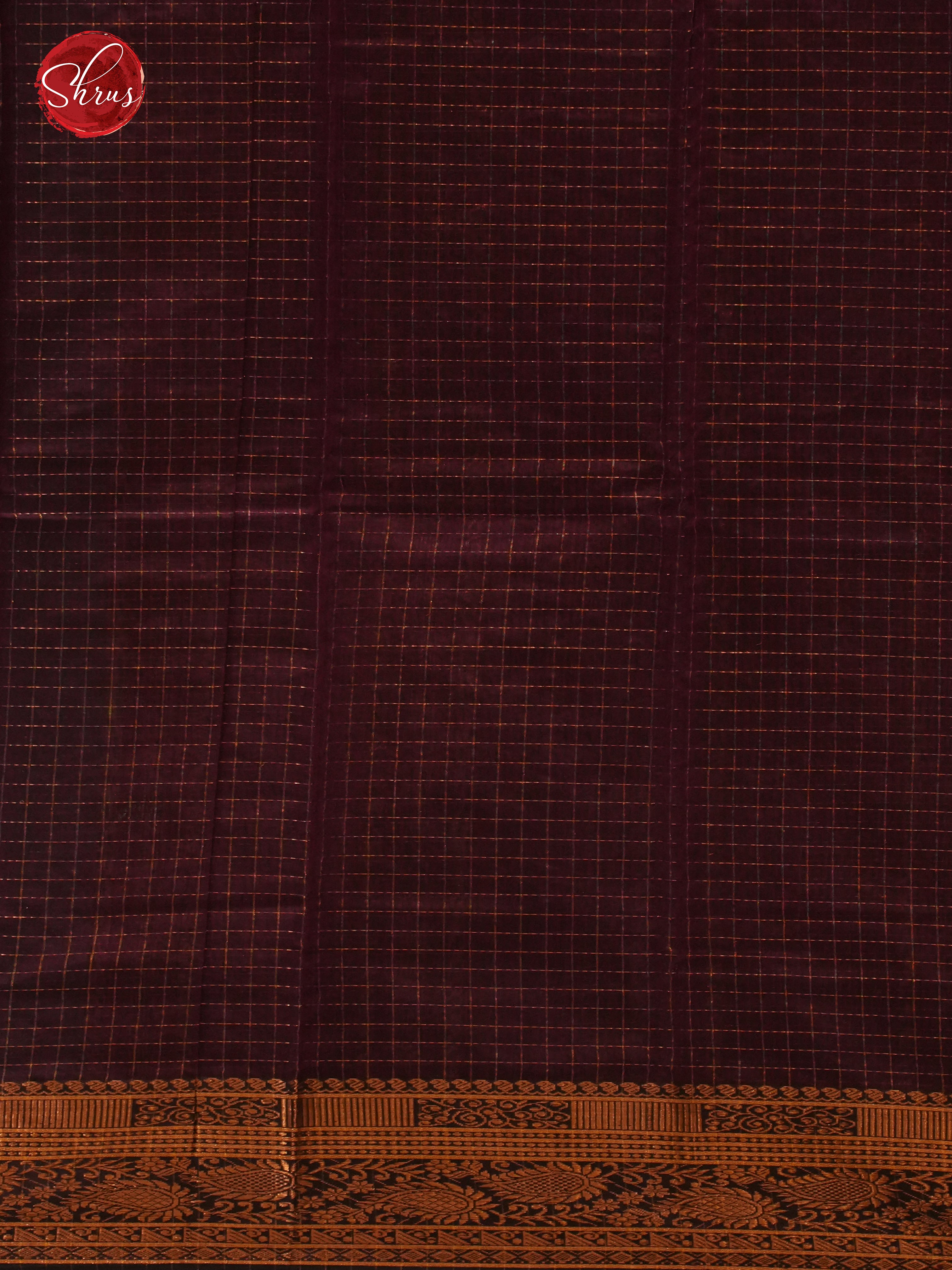 Blue & Maroon- Mercerized Cotton Saree - Shop on ShrusEternity.com