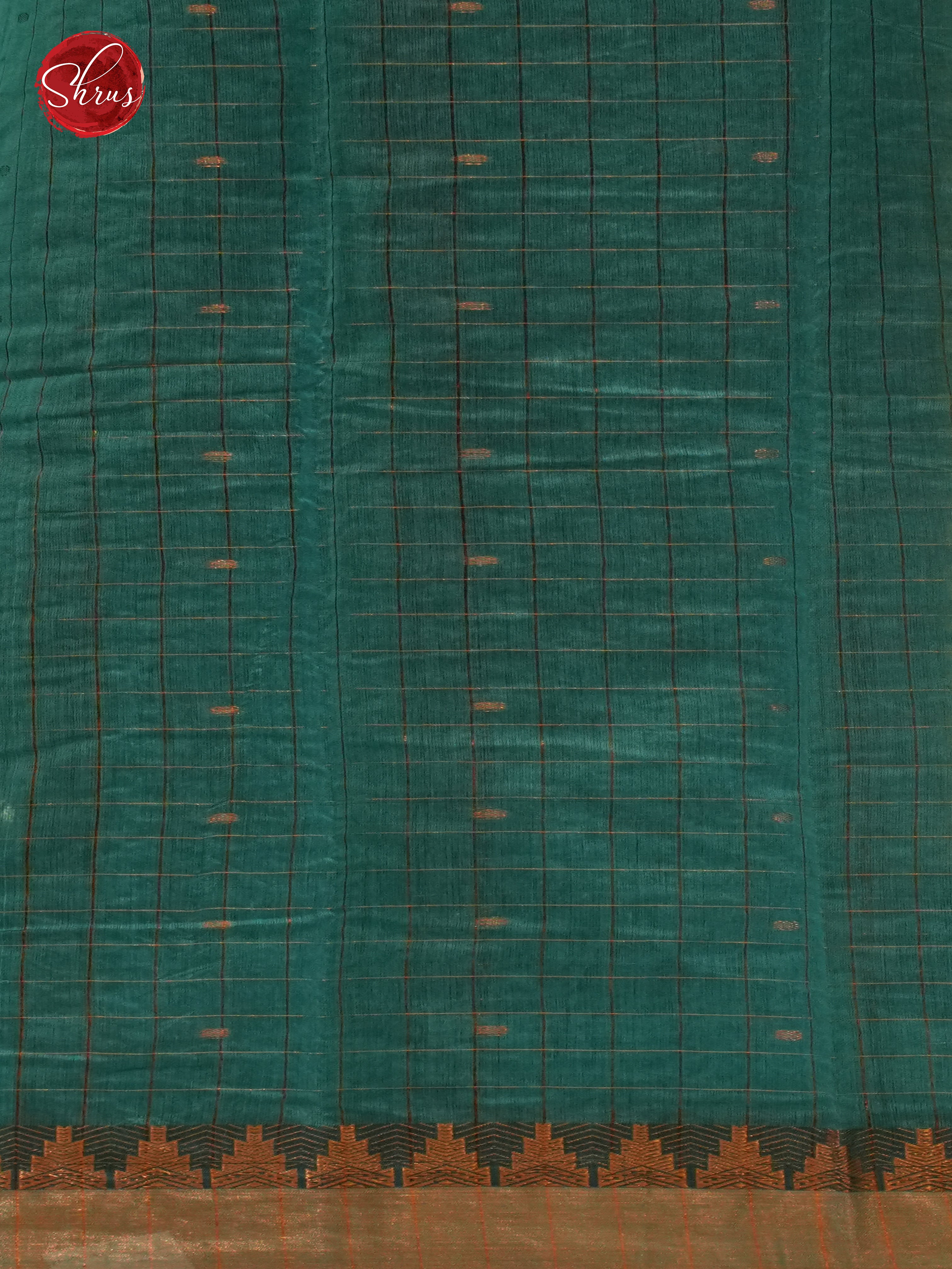 Brick & Green - Mercerized Cotton Saree - Shop on ShrusEternity.com