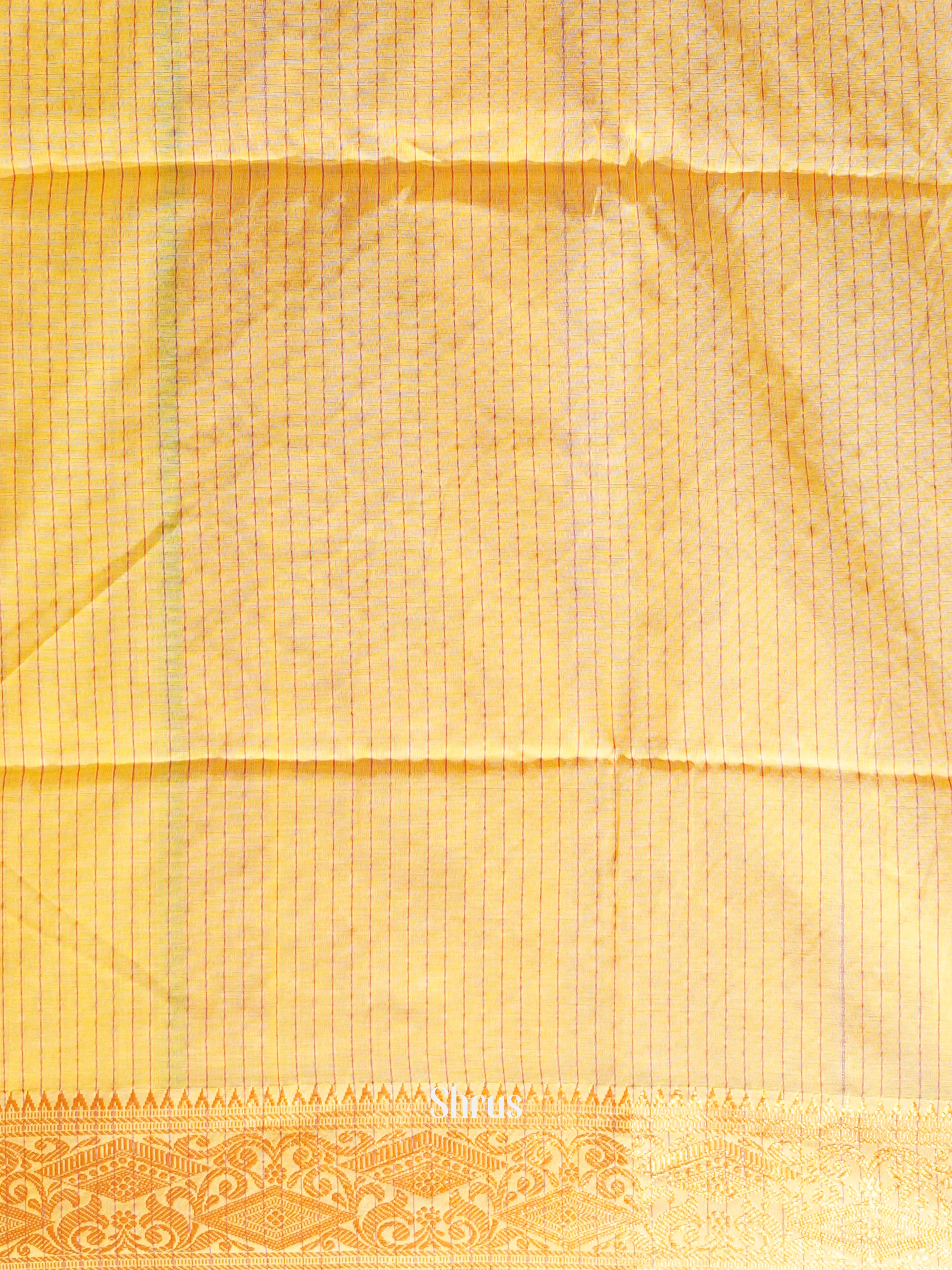 Yellow & Red - Bengal cotton Saree - Shop on ShrusEternity.com