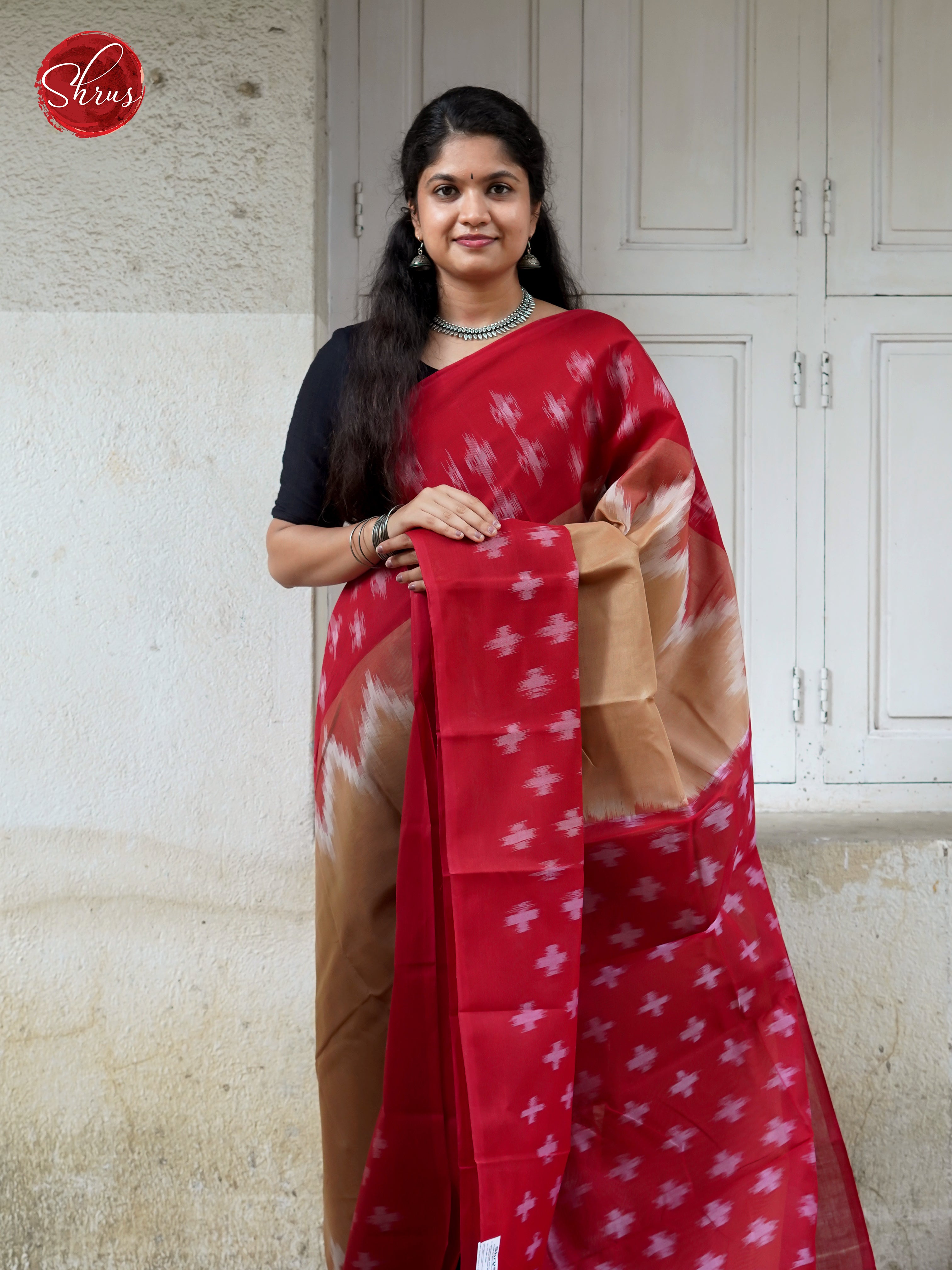 Brown & Red - Dhakhai cotton - Shop on ShrusEternity.com