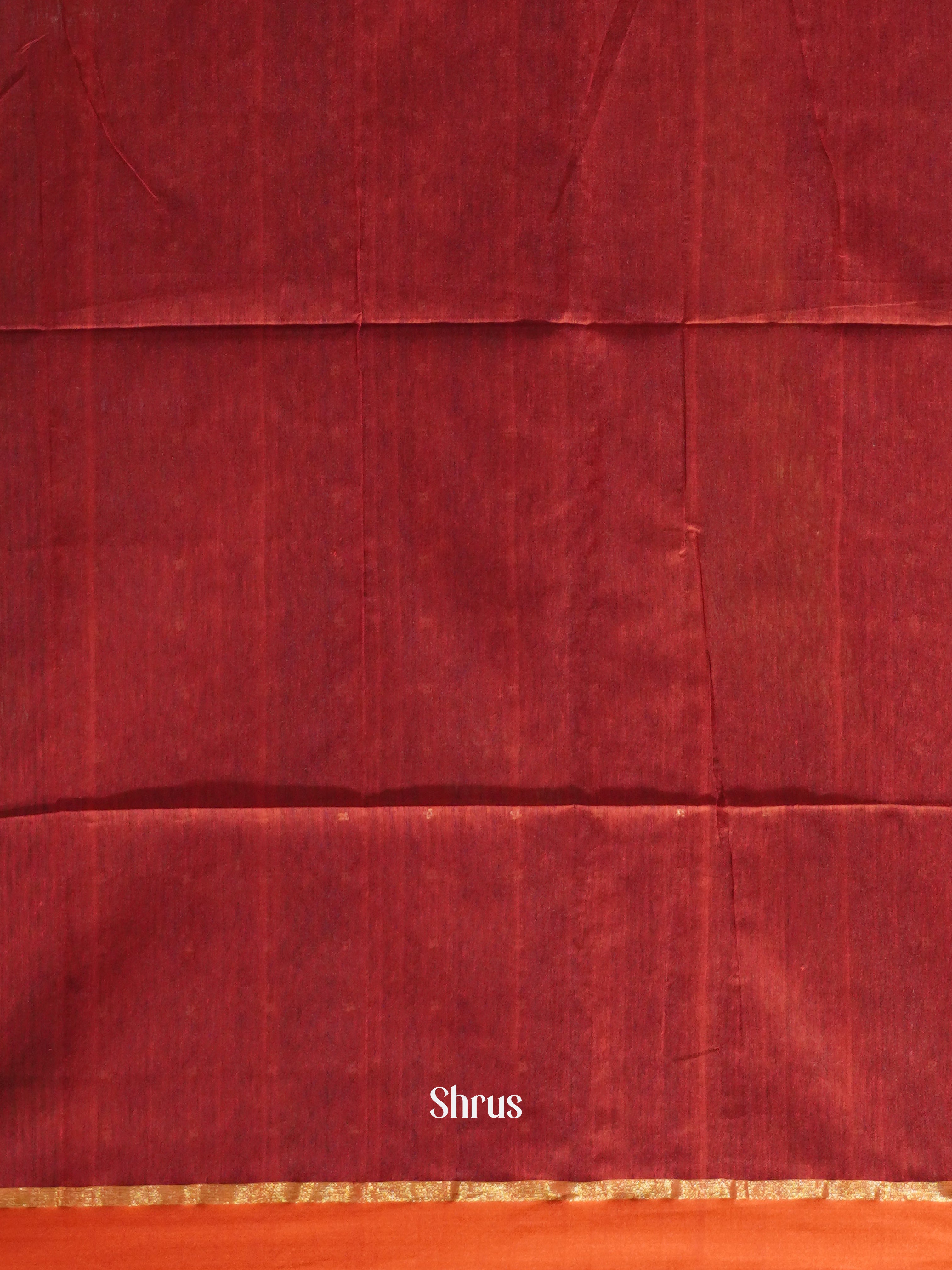 Blue & Red  - Bengal cotton Saree - Shop on ShrusEternity.com