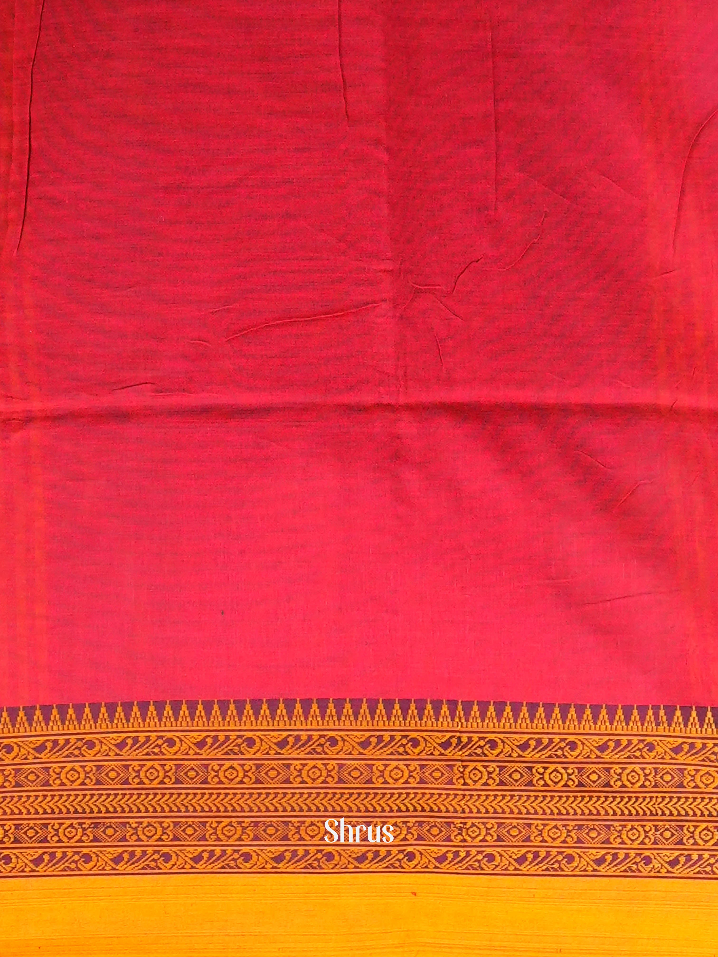 Brown & Pink  - Linen Saree